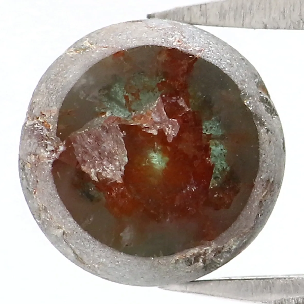 Natural Loose Round Rose Cut Green Brown Color Diamond 2.30 CT 7.30 MM Rose Cut Shape Diamond L5917