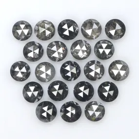 Natural Loose Round Rose Cut Salt And Pepper Diamond Black Grey Color 1.73 CT 2.60 MM Rose Cut Shape Diamond L1819