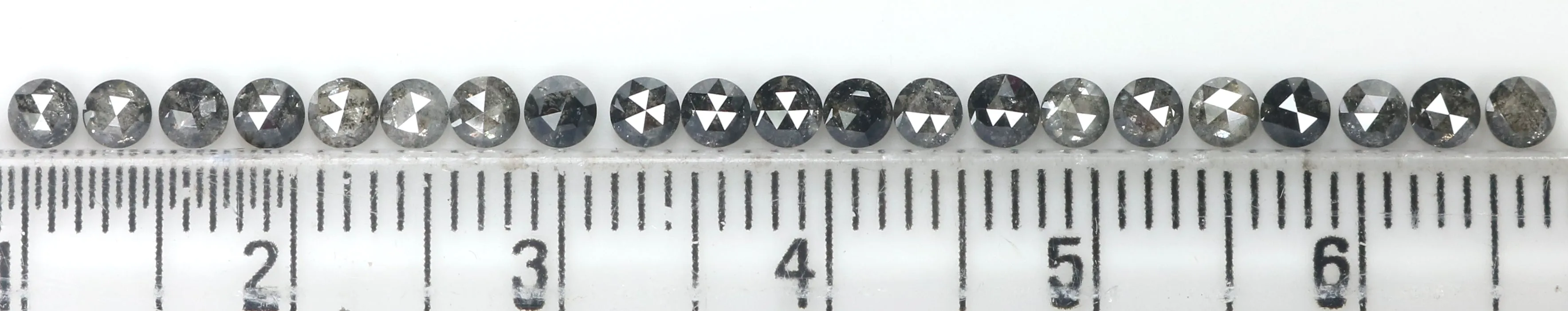 Natural Loose Round Rose Cut Salt And Pepper Diamond Black Grey Color 1.73 CT 2.60 MM Rose Cut Shape Diamond L1819