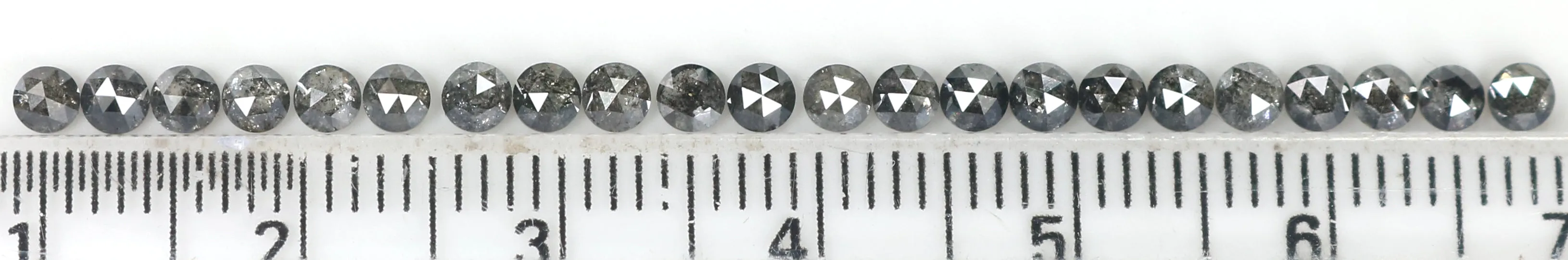 Natural Loose Round Rose Cut Salt And Pepper Diamond Black Grey Color 1.84 CT 2.60 MM Rose Cut Shape Diamond L1821