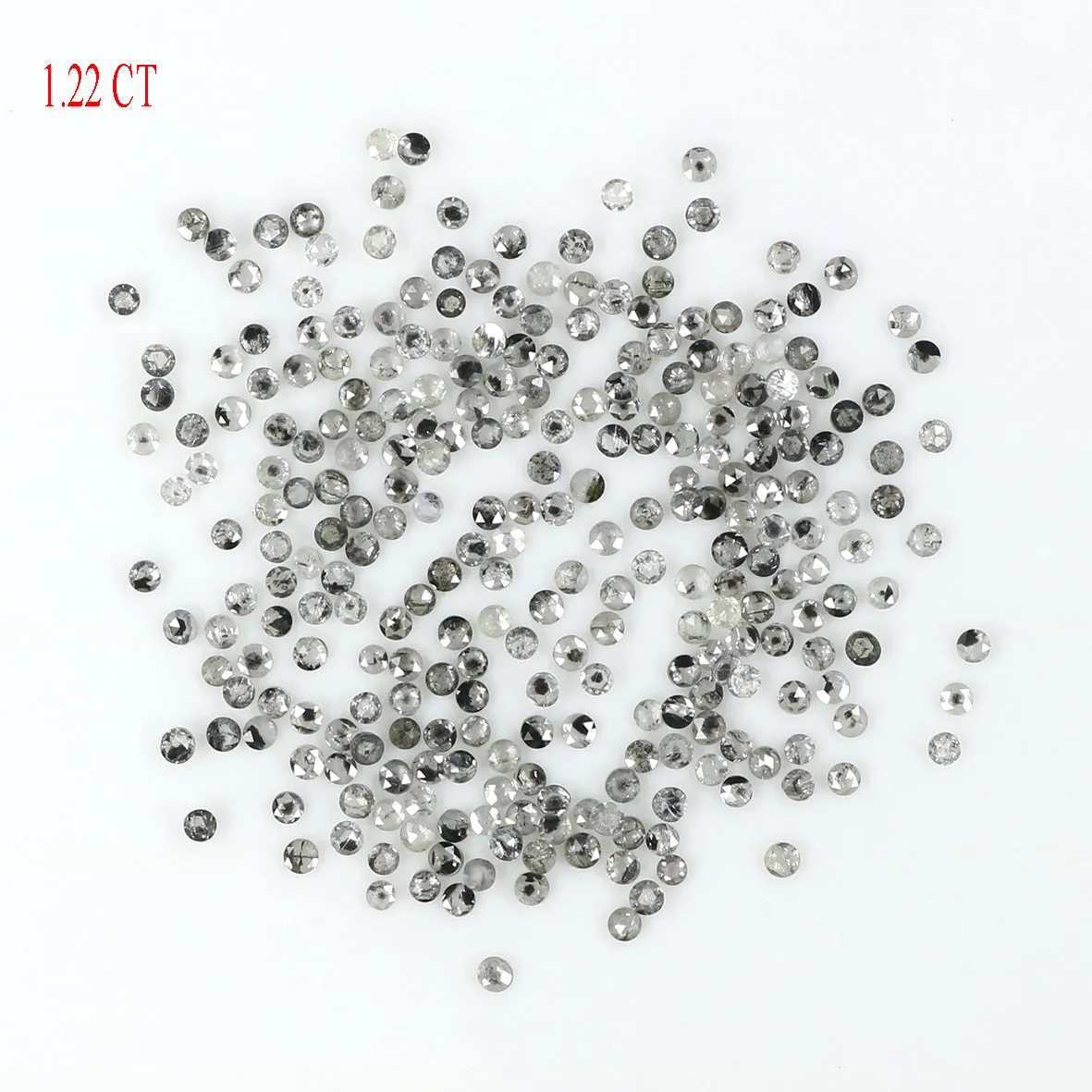 Natural Loose Round Rose Cut Salt And Pepper Diamond Black Grey Color Diamond 1.22 CT 1.00 MM Rose Cut Shape Diamond L1808