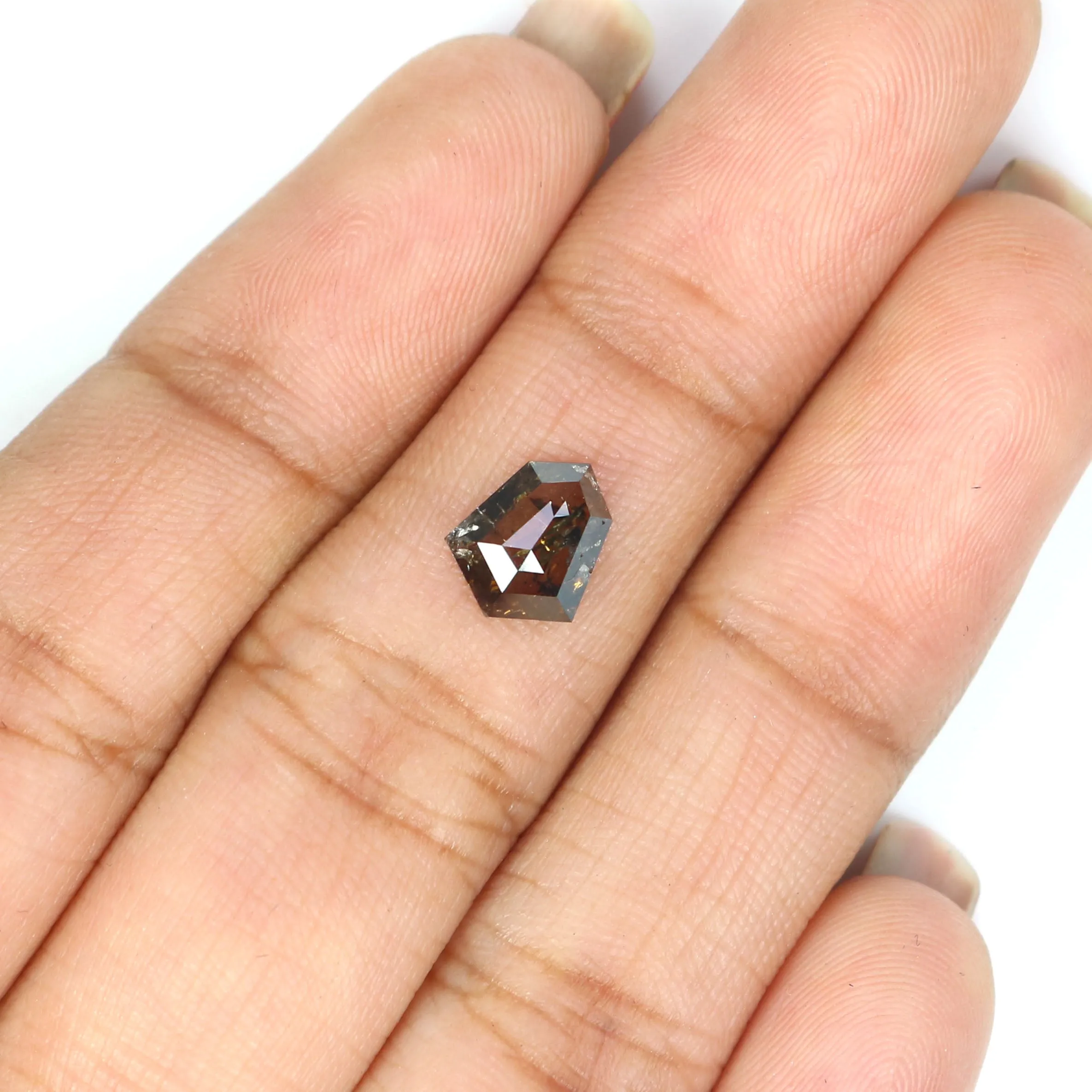 Natural Loose Shield Brown Color Diamond 0.73 CT 7.80 MM Shield Shape Rose Cut Diamond L7440