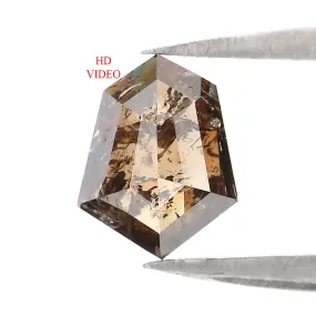 Natural Loose Shield Deep Brown Color Diamond 0.76 CT 7.70 MM Shield Shape Rose Cut Diamond L7431