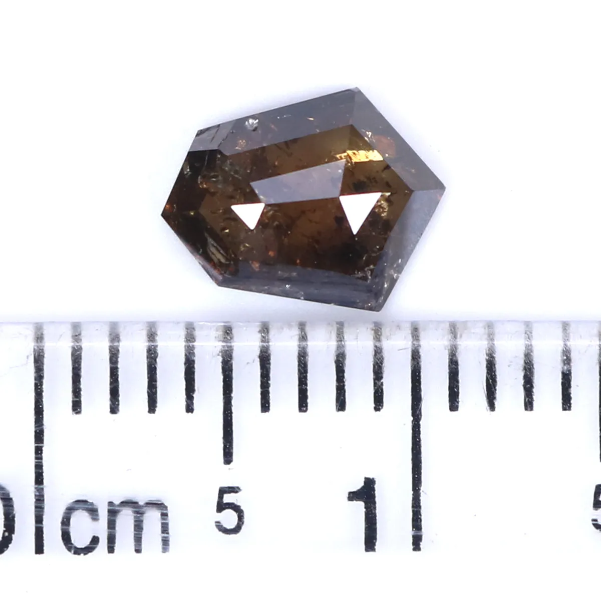 Natural Loose Shield Deep Brown Color Diamond 0.76 CT 7.70 MM Shield Shape Rose Cut Diamond L7431