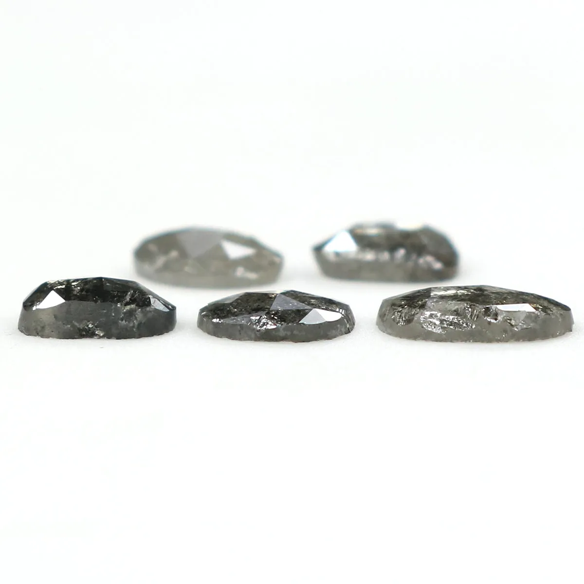 Natural Loose Slice Salt And Pepper Diamond Black Grey Color 1.00 CT 4.45 MM Slice Shape Rose Cut Diamond L1497