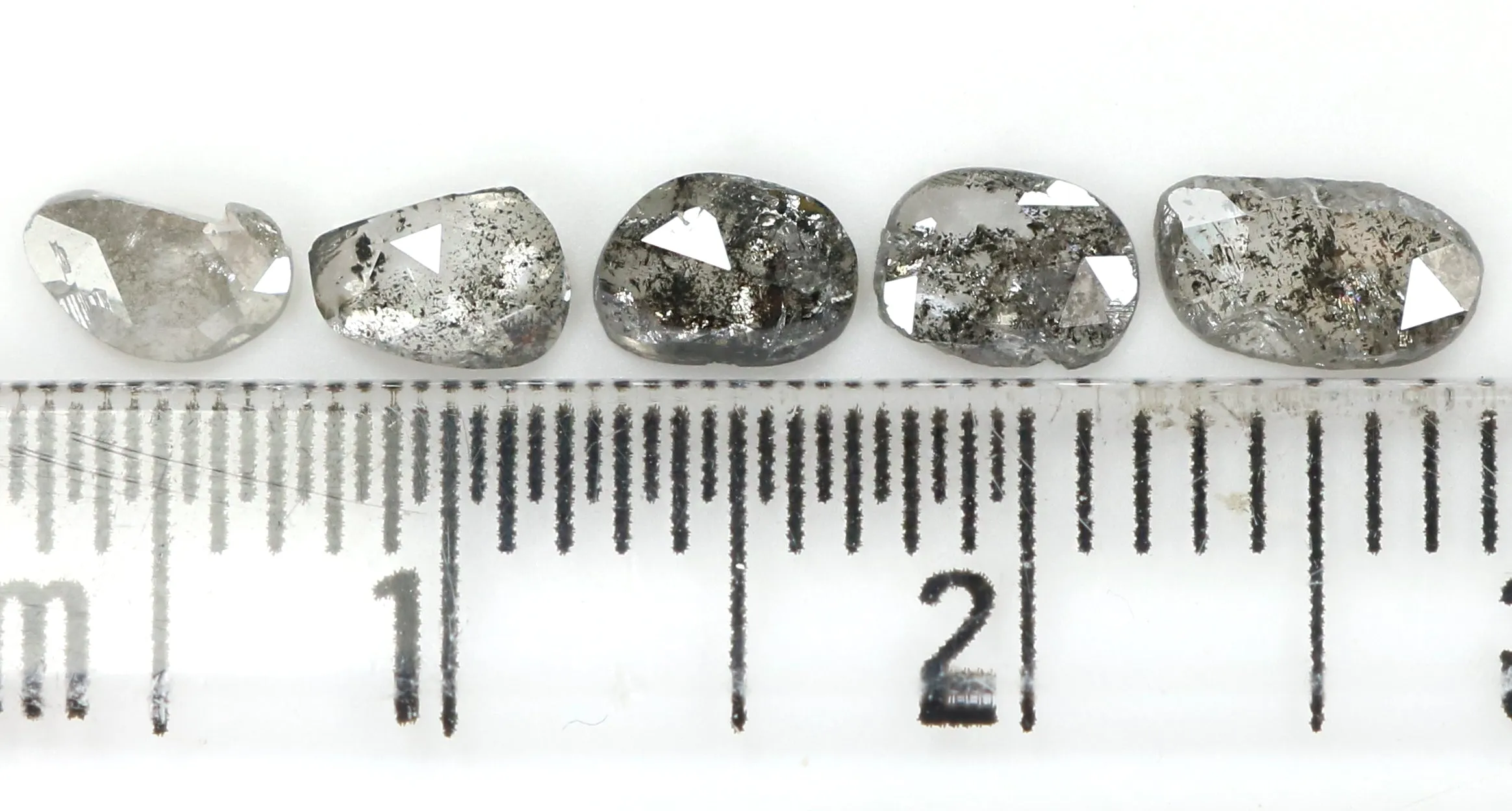 Natural Loose Slice Salt And Pepper Diamond Black Grey Color 1.00 CT 4.45 MM Slice Shape Rose Cut Diamond L1497