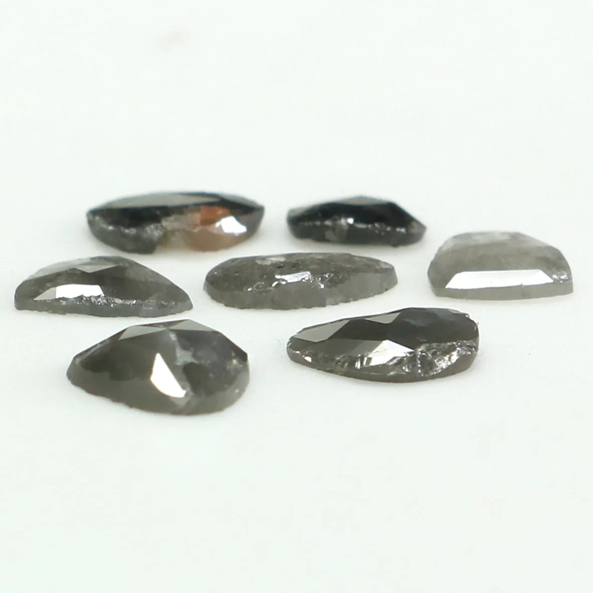 Natural Loose Slice Salt And Pepper Diamond Black Grey Color 1.24 CT 4.20 MM Slice Shape Rose Cut Diamond L1441