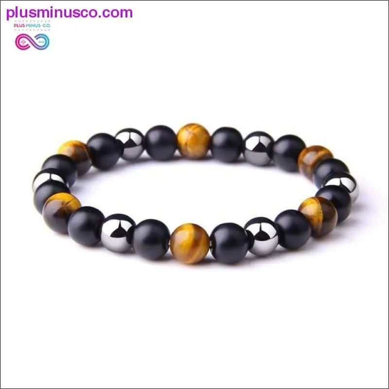 Natural Tiger Eye Hematite Men Bracelets Set Magnetic Health