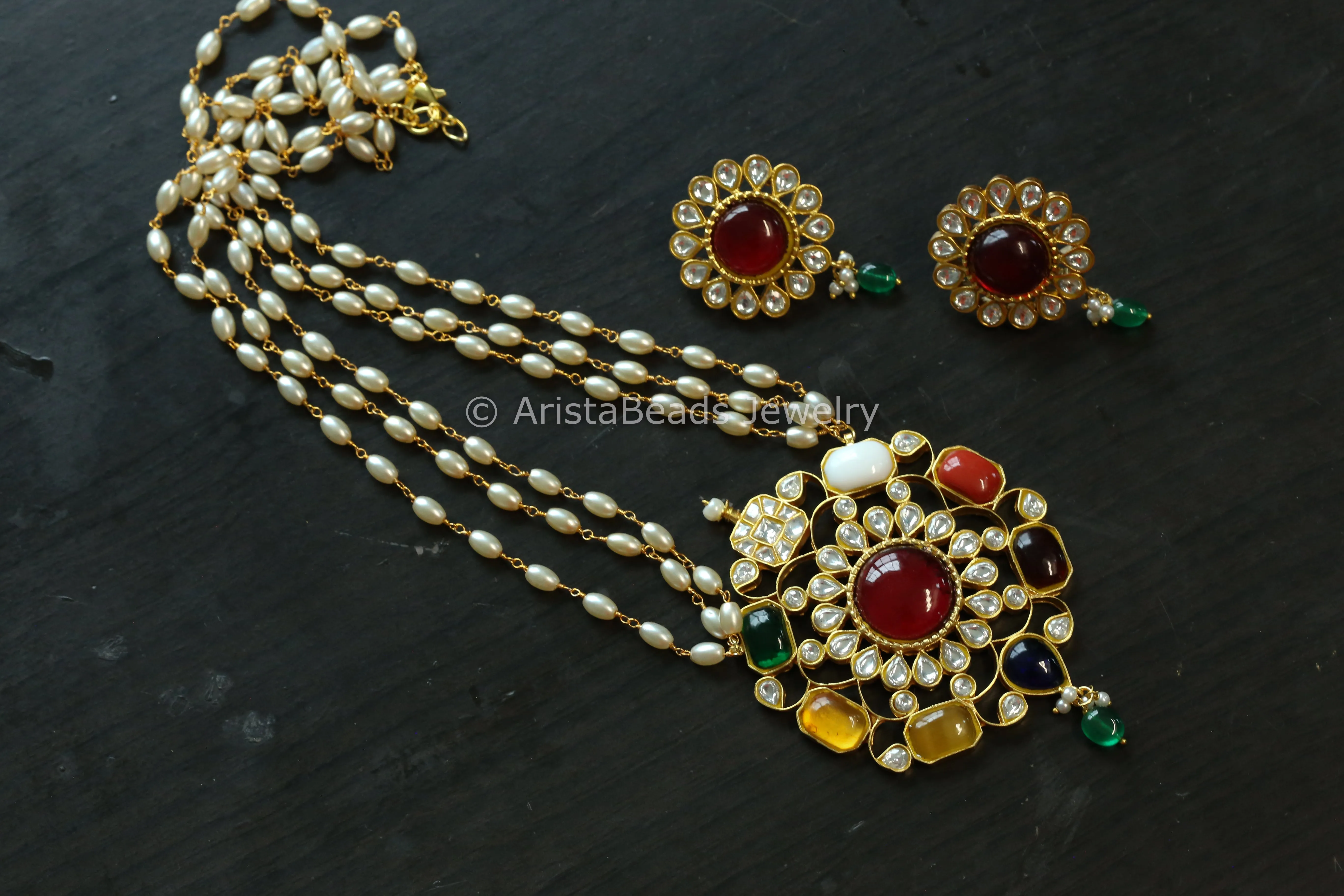 Navratan Jadau Necklace Set