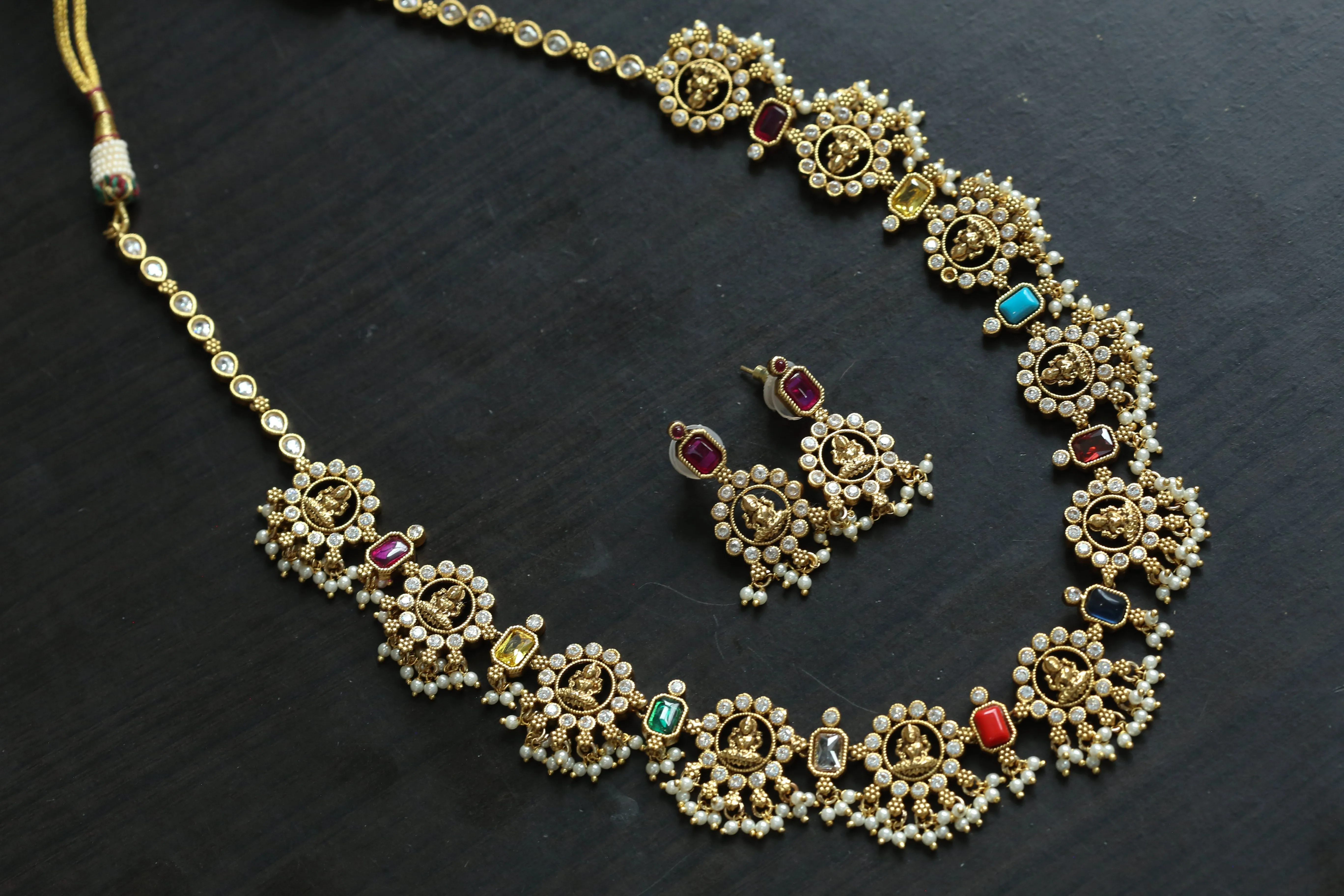 Navratan Lakshmi  Necklace Set