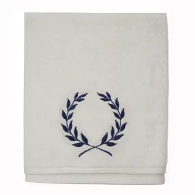 Navy Blue Petals Embroidered Bath Towel