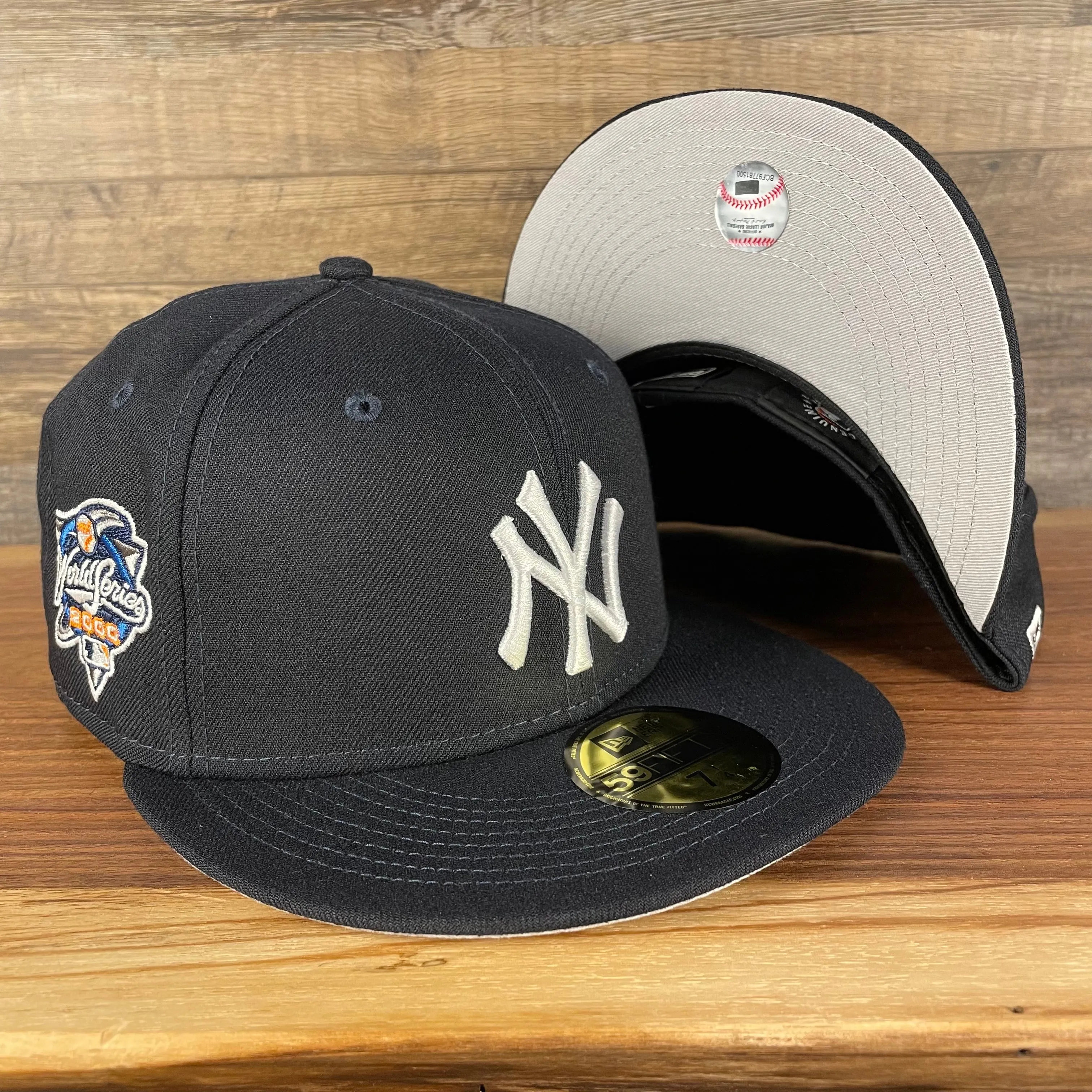 New York Yankees Patch Up 2000 World Series Side Patch Gray Bottom 59Fifty Navy Fitted Cap