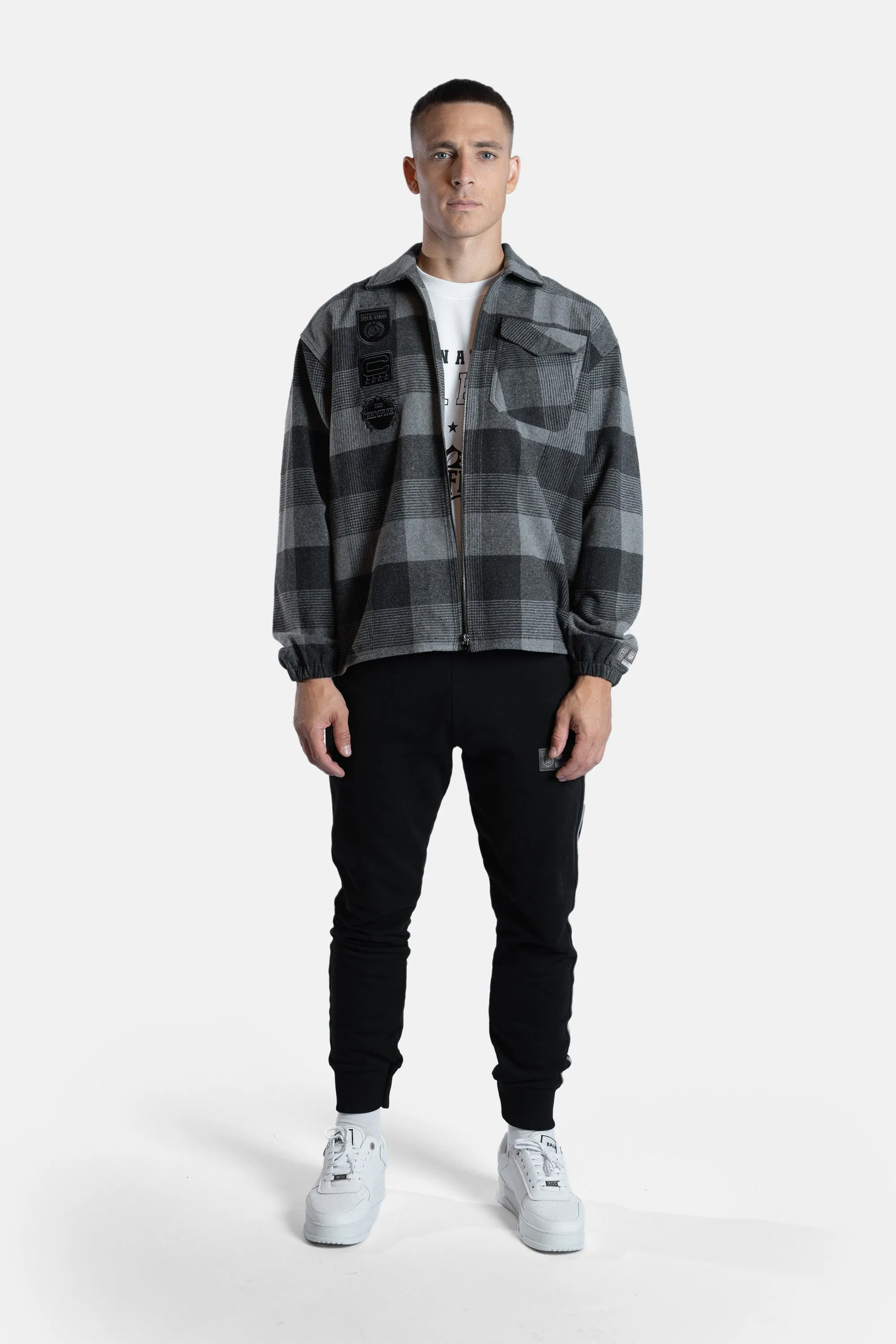 NFL x BALR. Box Flannel Shirt Jet Black