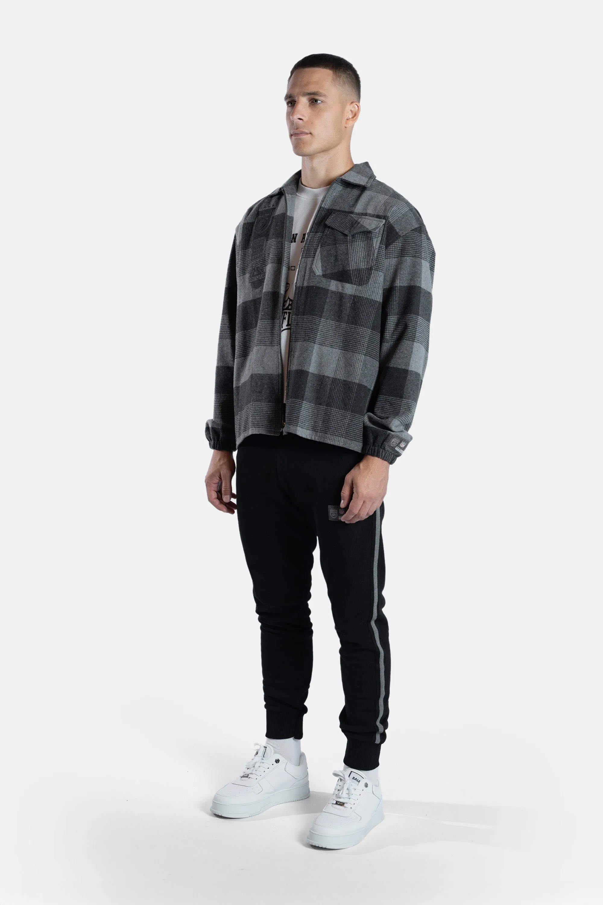 NFL x BALR. Box Flannel Shirt Jet Black