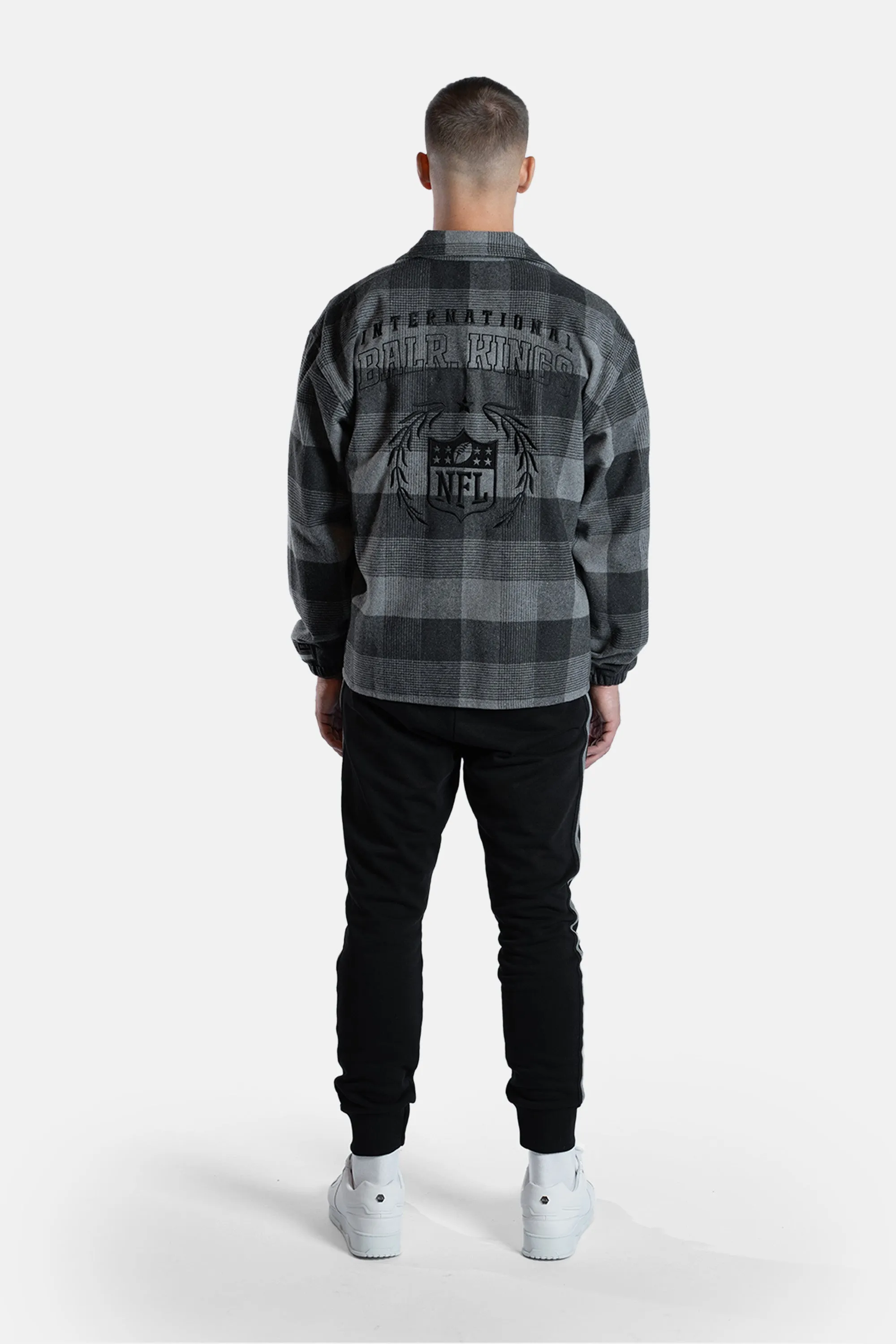 NFL x BALR. Box Flannel Shirt Jet Black