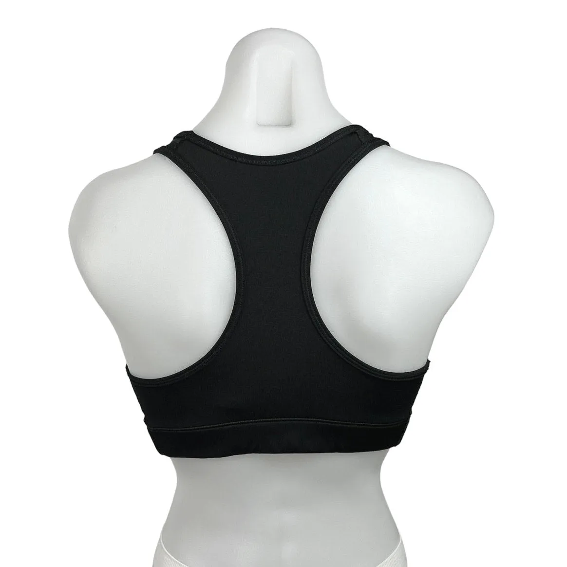 Nike Black Scoop Neck Racerback Livestrong Spell Out Sports Bra Top Size M