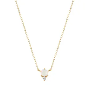 Opal and Diamond Pendant Necklace