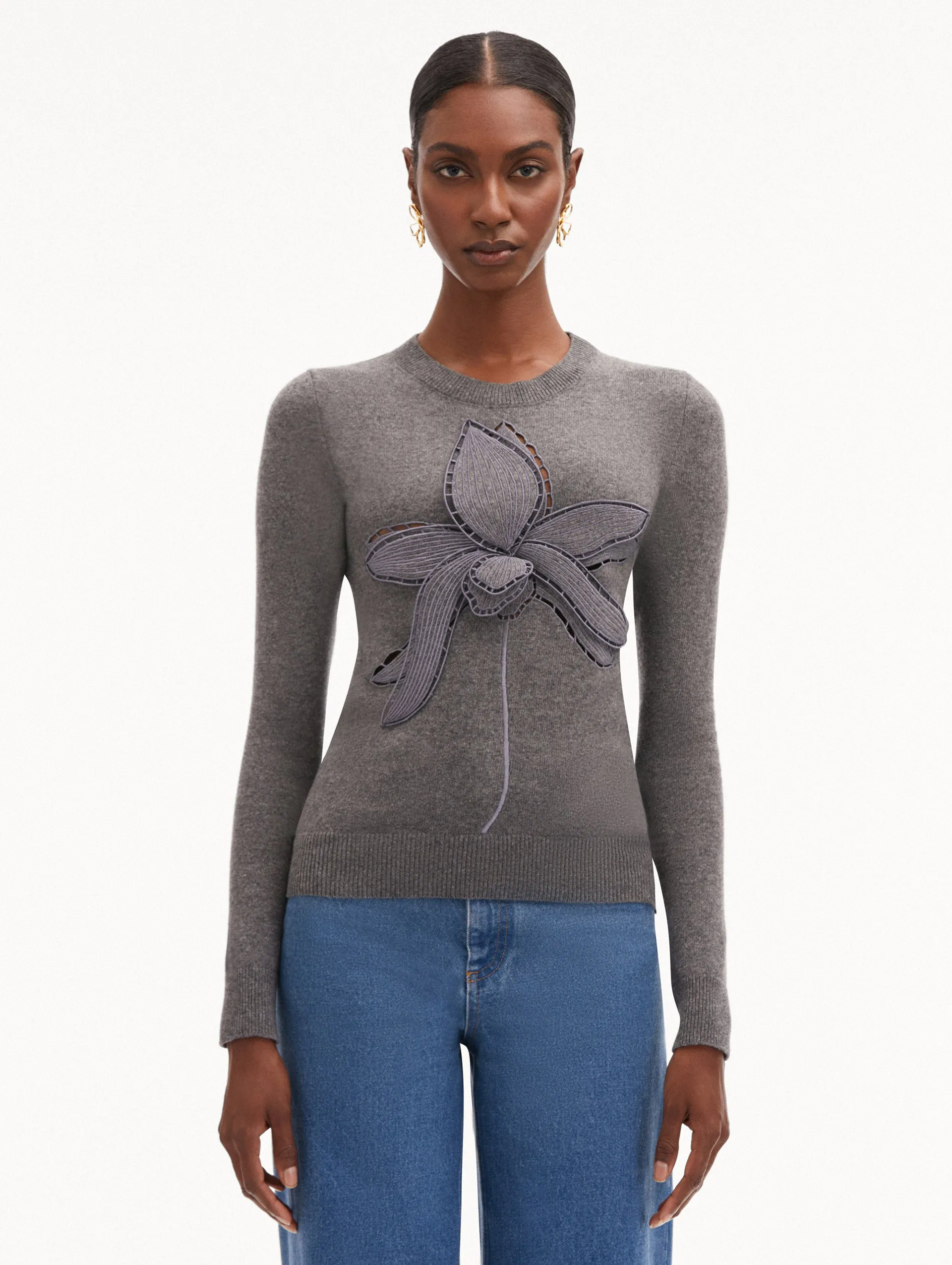 Orchid Embroidered Pullover