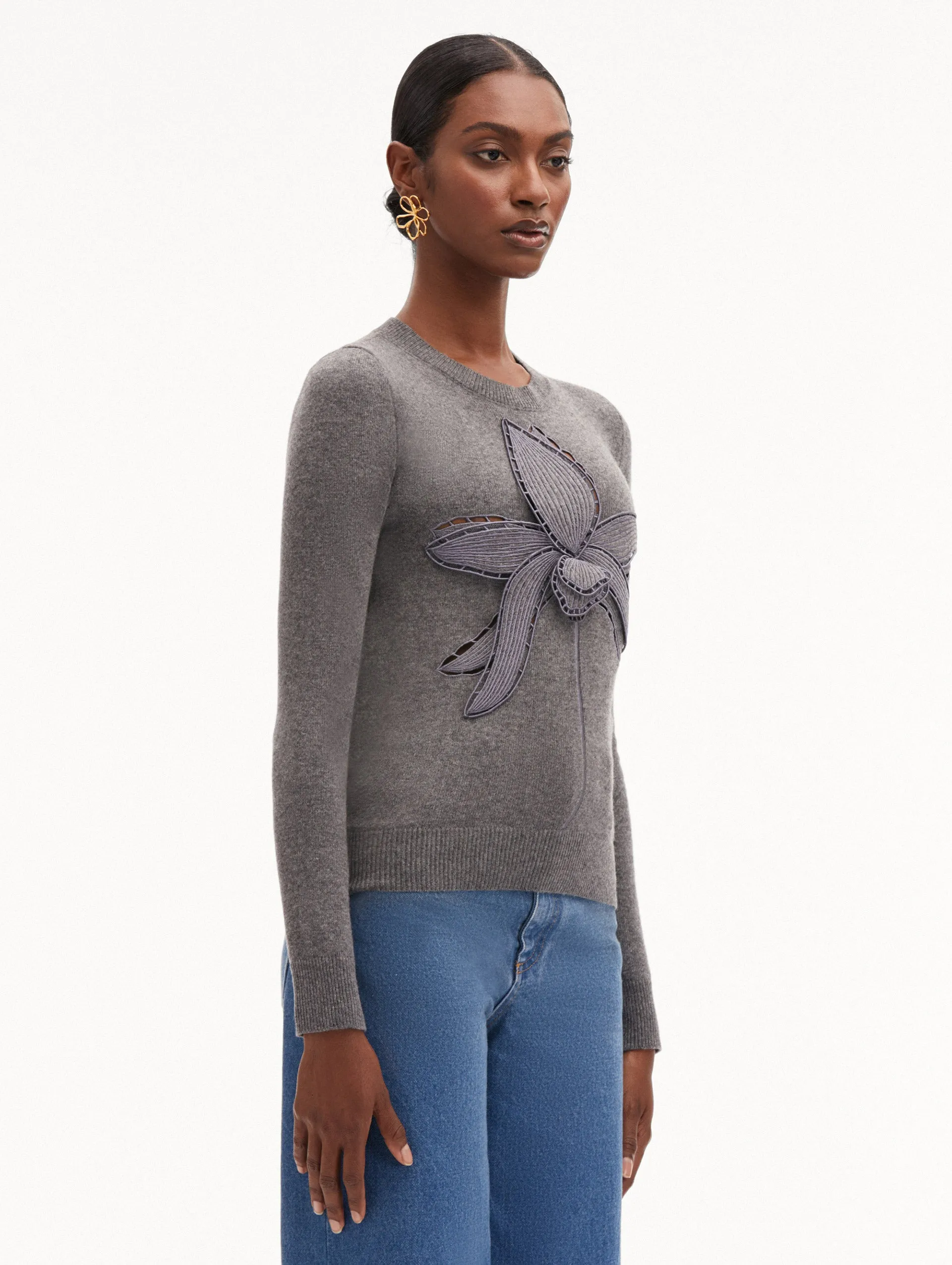 Orchid Embroidered Pullover