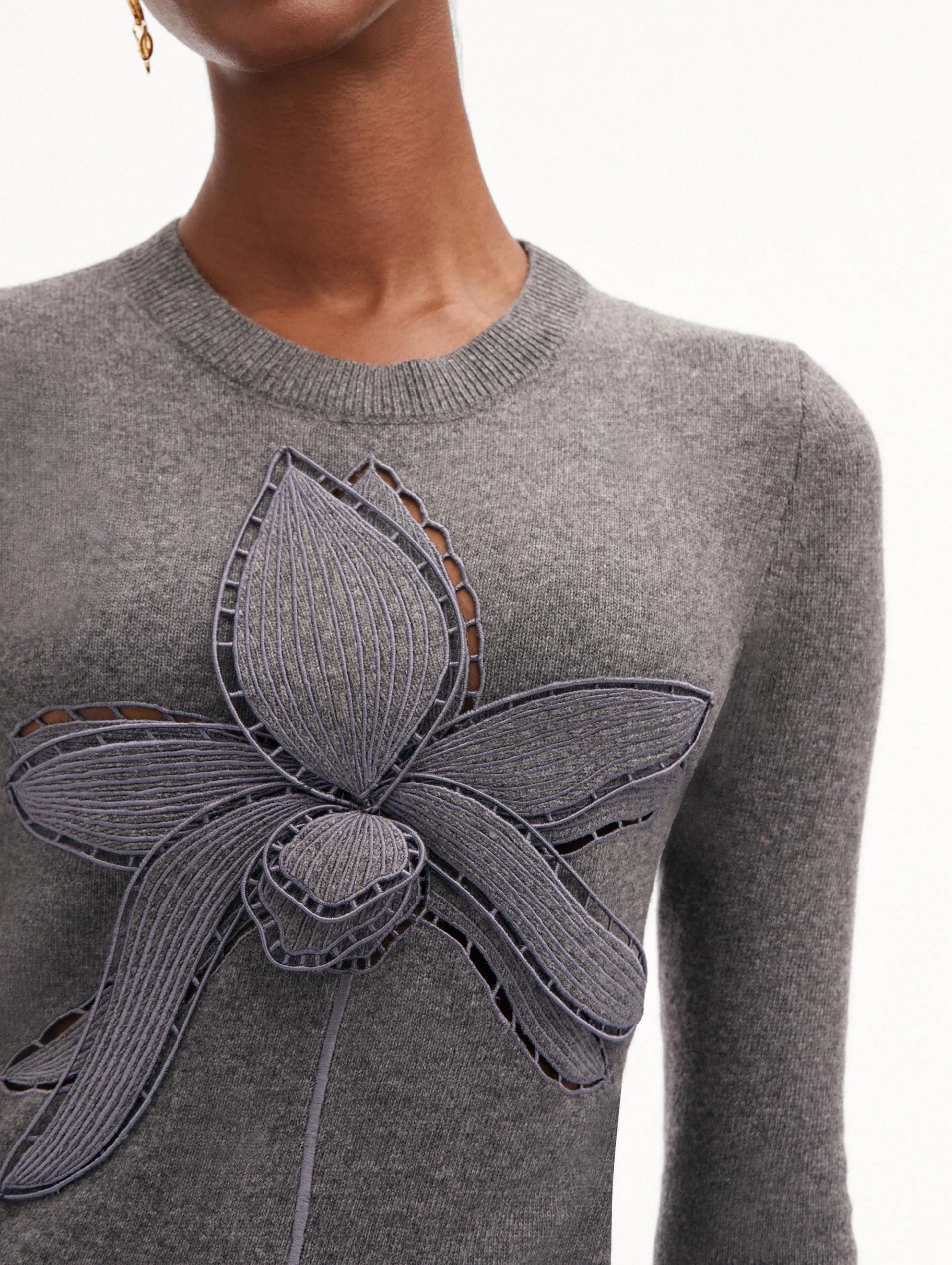 Orchid Embroidered Pullover