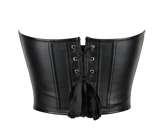 Overbust Gothic Corset Crop Top, Built in Bra Bustier Tank Top,