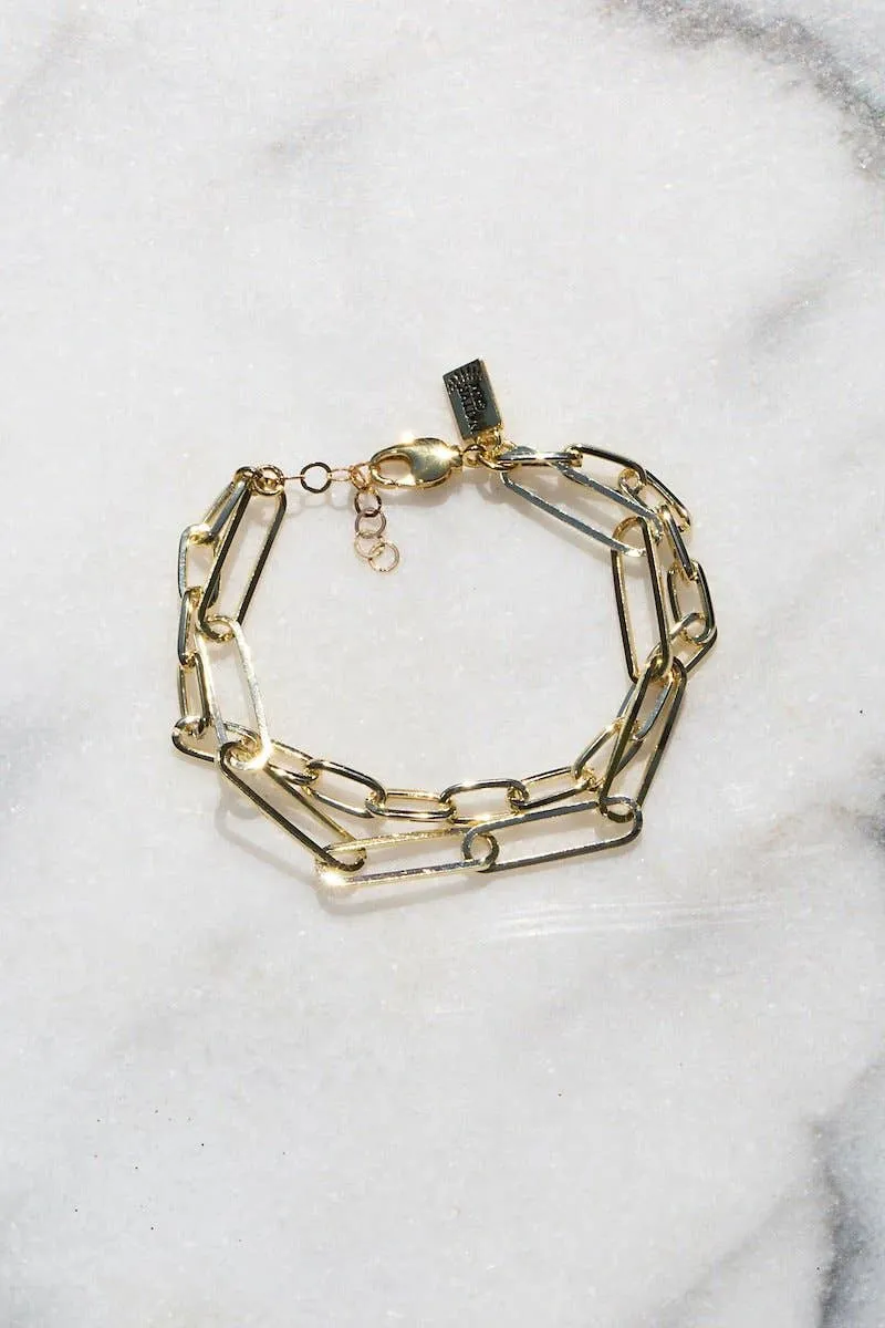 PAPER CLIP DOUBLE CHAIN bracelet