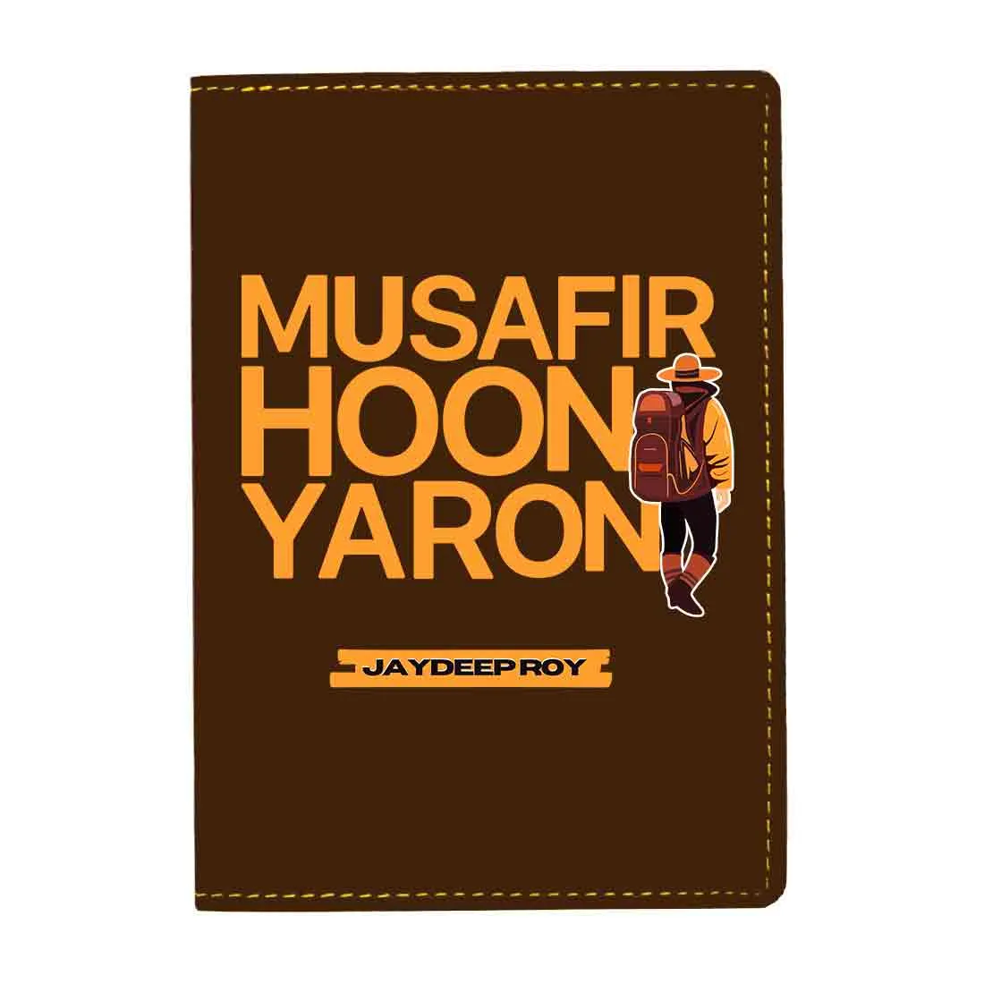 Passport Cover for Guys Faux Leather Custom Covers for Passports - Musafir Hoon