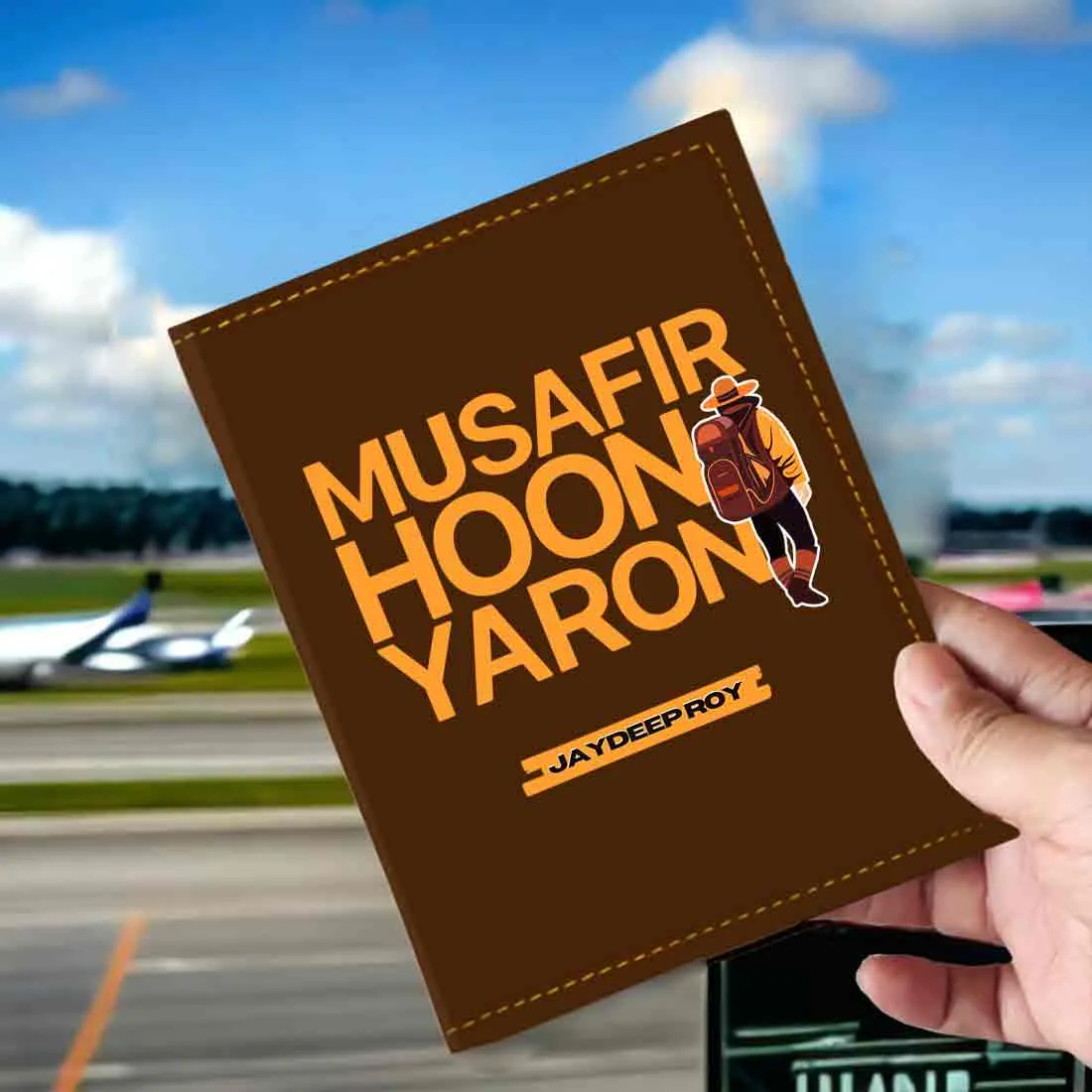 Passport Cover for Guys Faux Leather Custom Covers for Passports - Musafir Hoon