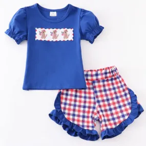 Patriotic Dogs Embroidered Kid's Set