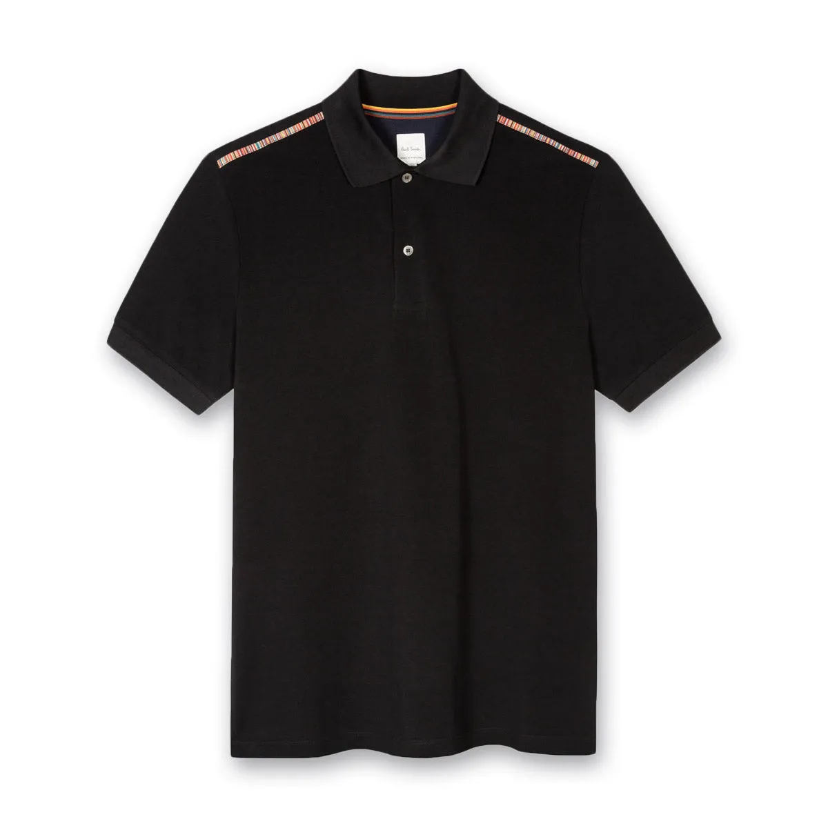 Paul Smith - Signature Stripe Shoulder Trim Polo Shirt in Black