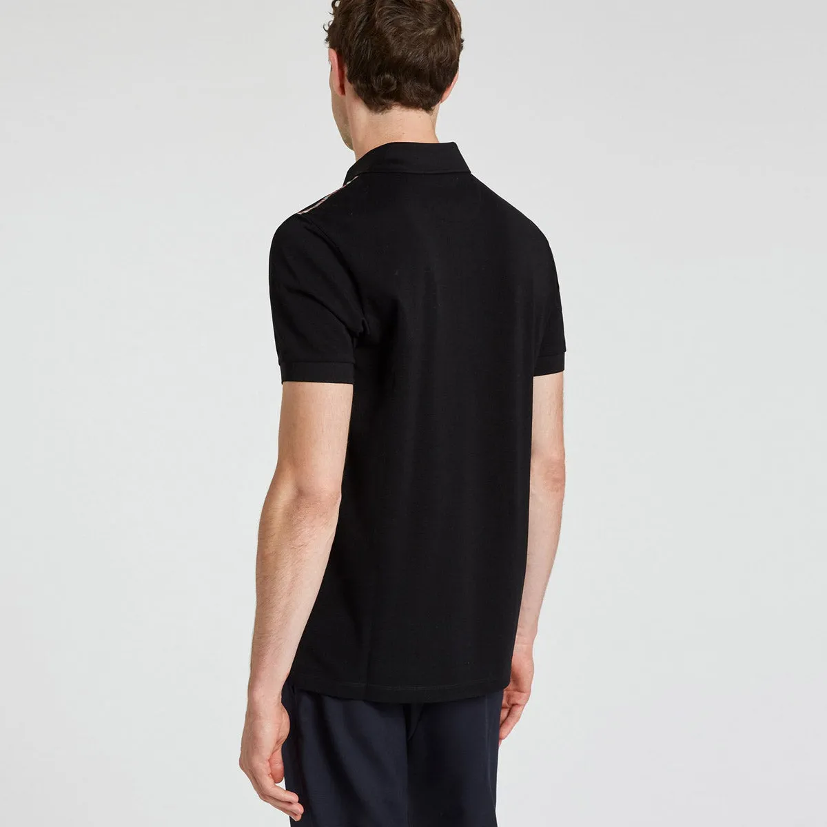 Paul Smith - Signature Stripe Shoulder Trim Polo Shirt in Black