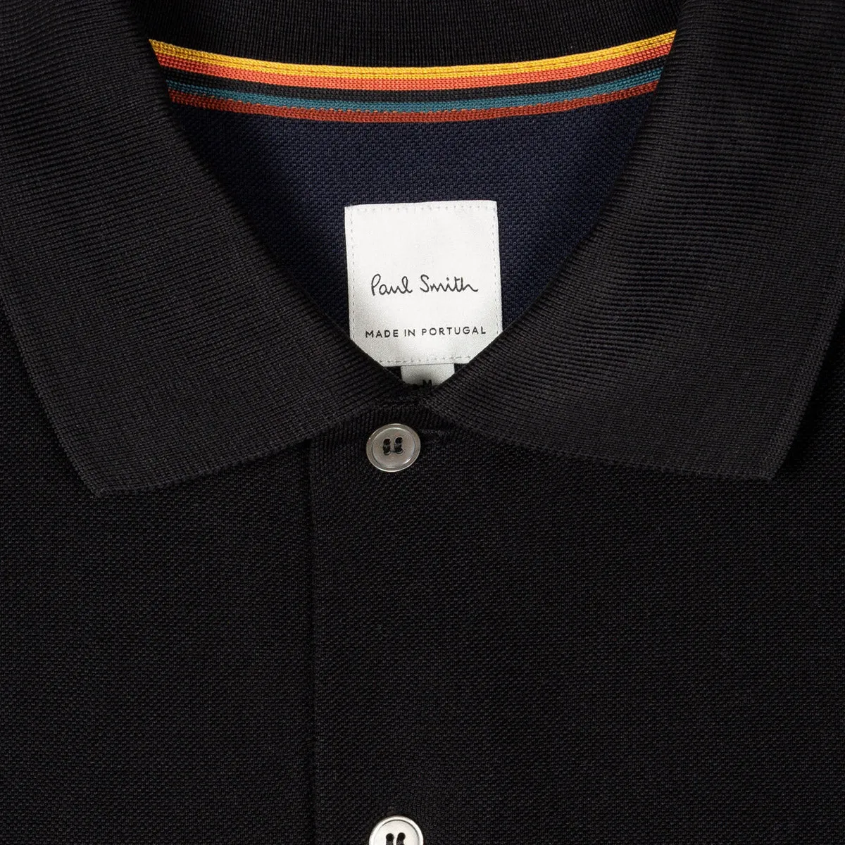 Paul Smith - Signature Stripe Shoulder Trim Polo Shirt in Black