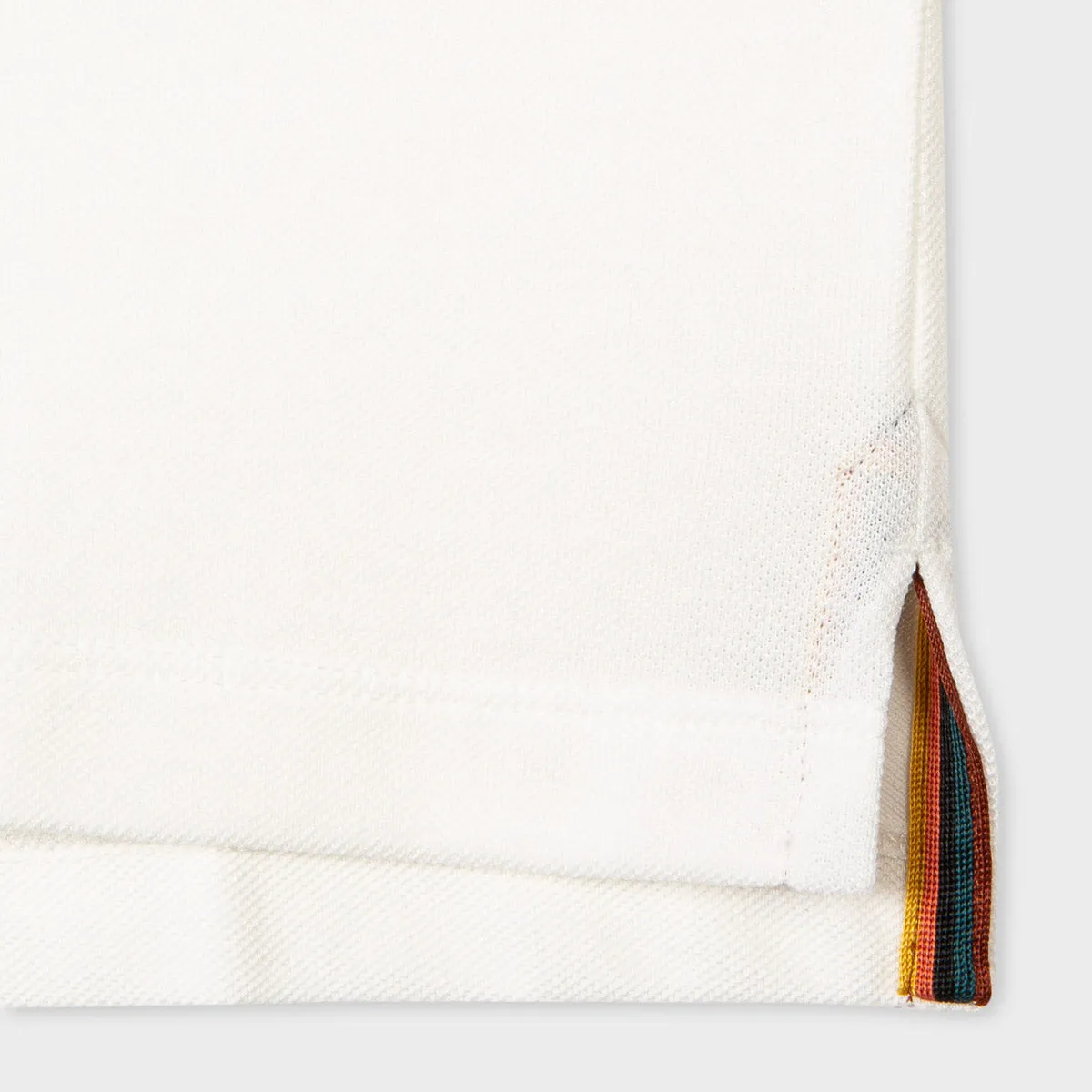 Paul Smith - Signature Stripe Shoulder Trim Polo Shirt in White