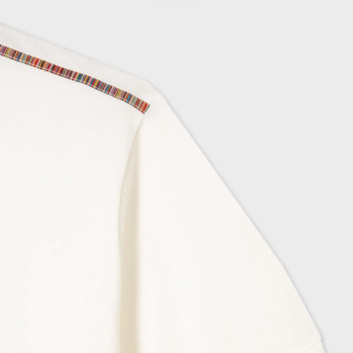 Paul Smith - Signature Stripe Shoulder Trim Polo Shirt in White