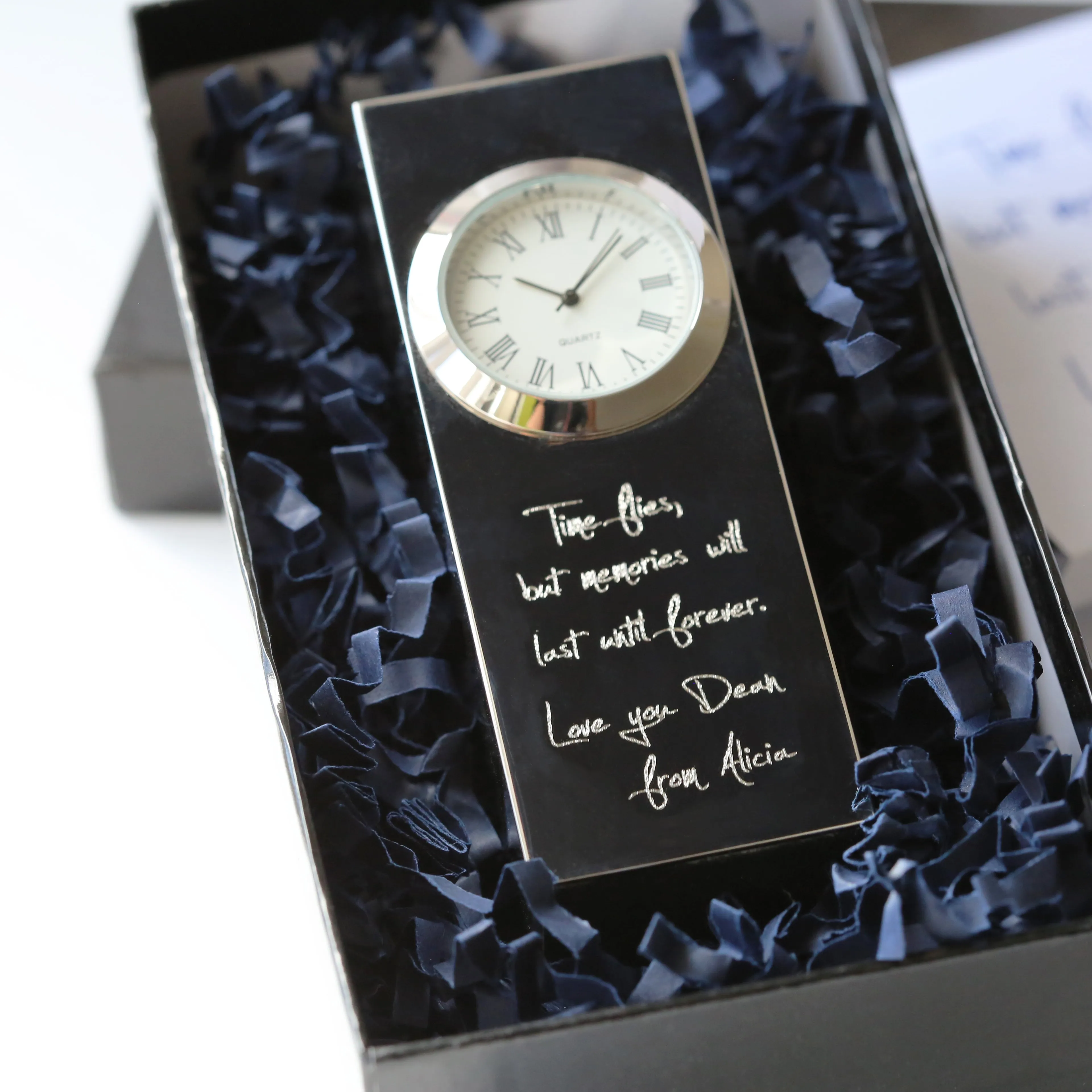 Personalised Vintage Standing Clock Handwriting Engraving