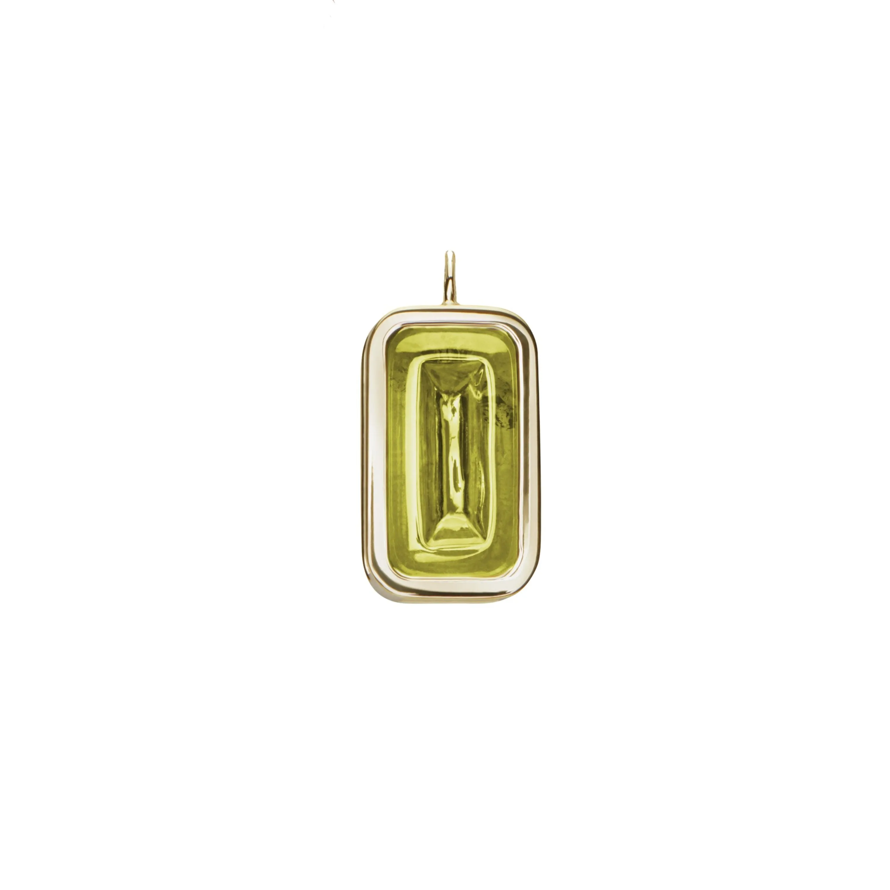 Pfefferminz pendant apple yellow gold with peridot