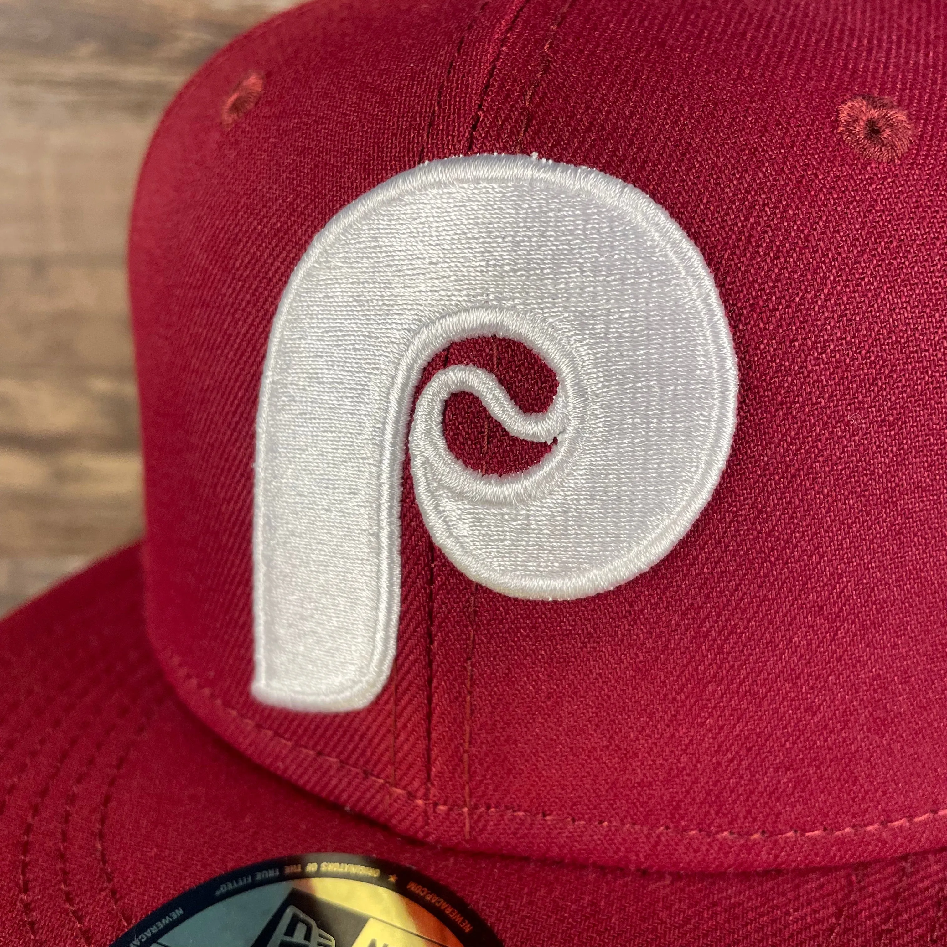 Philadelphia Phillies Cooperstown Patch Up 1980 World Series Side Patch Gray Bottom 9Fifty Maroon Fitted Cap