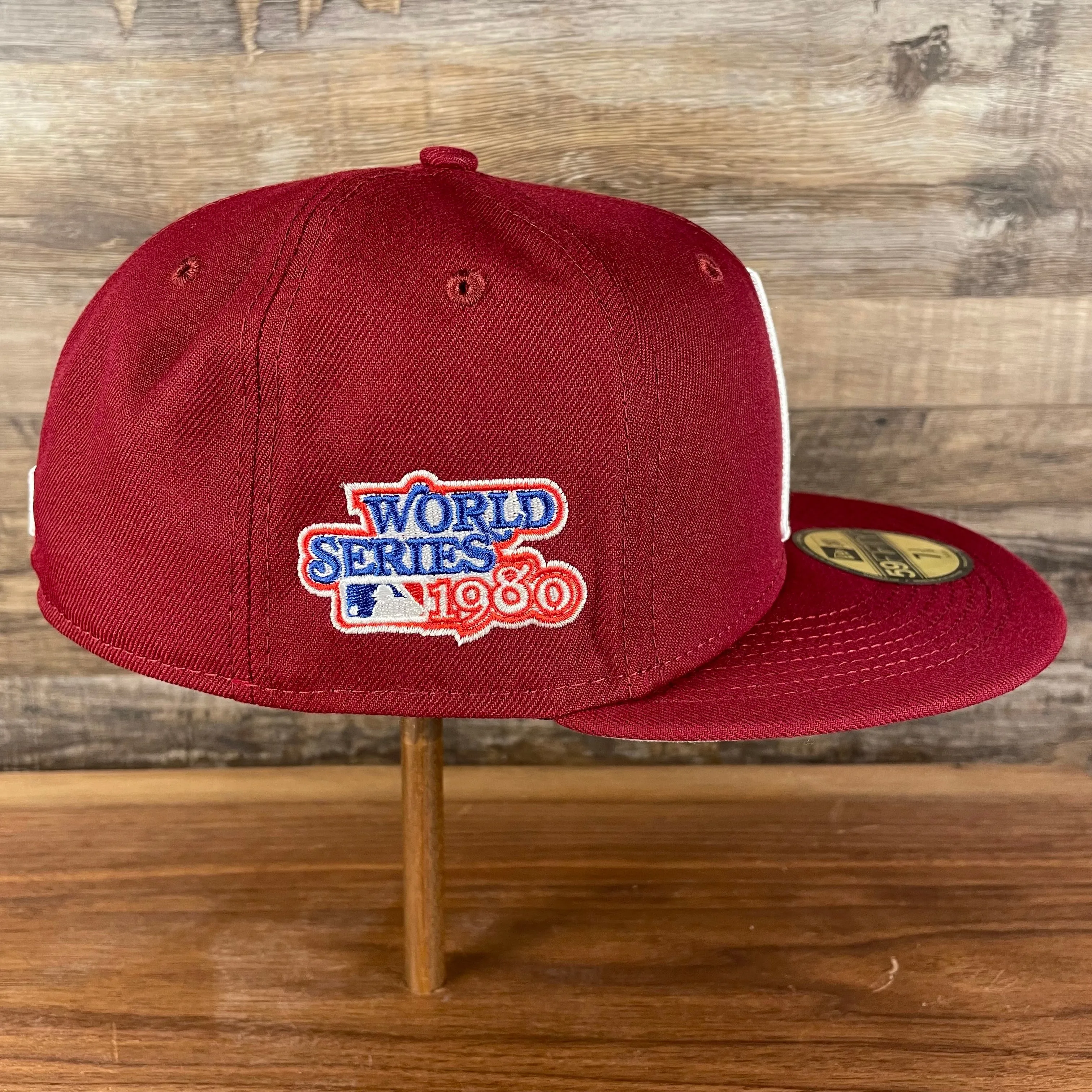 Philadelphia Phillies Cooperstown Patch Up 1980 World Series Side Patch Gray Bottom 9Fifty Maroon Fitted Cap