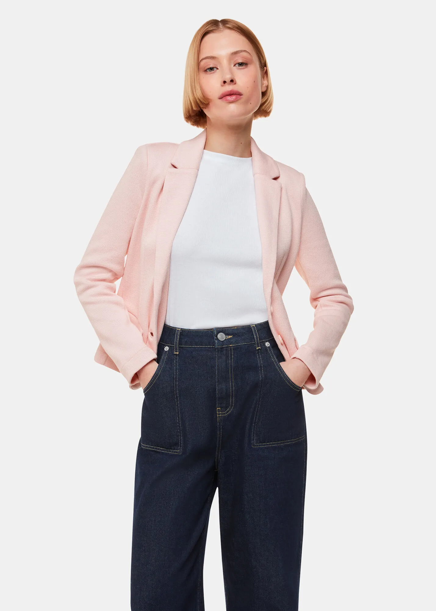 Pink Slim Fit Jersey Jacket