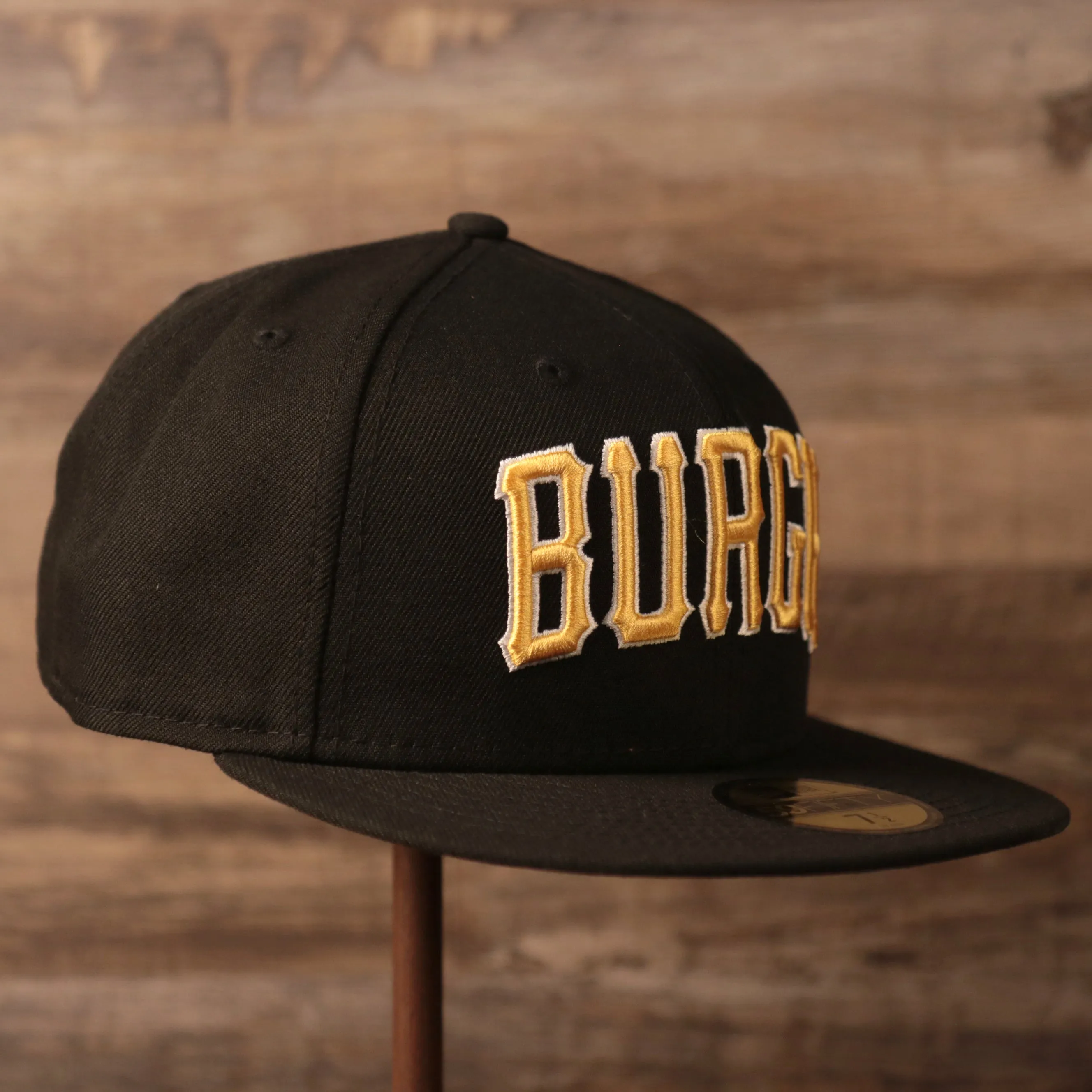 Pittsburgh Pirates Old English BURGH 59fifty Fitted Cap | Black Underbrim New Era Fitted Hat