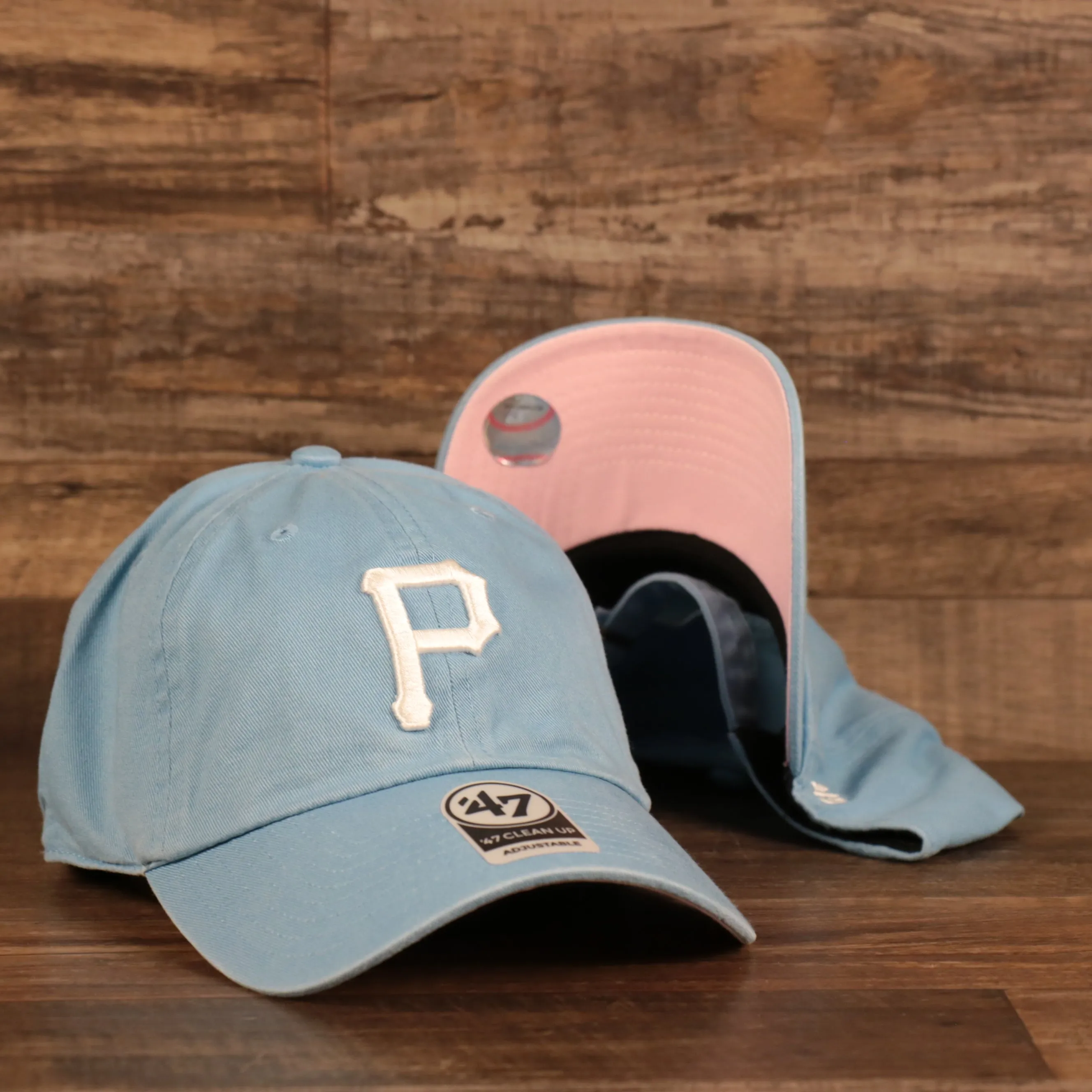 Pittsburgh Pirates Pink Bottom Icy Blue Clean Up Dad Hat