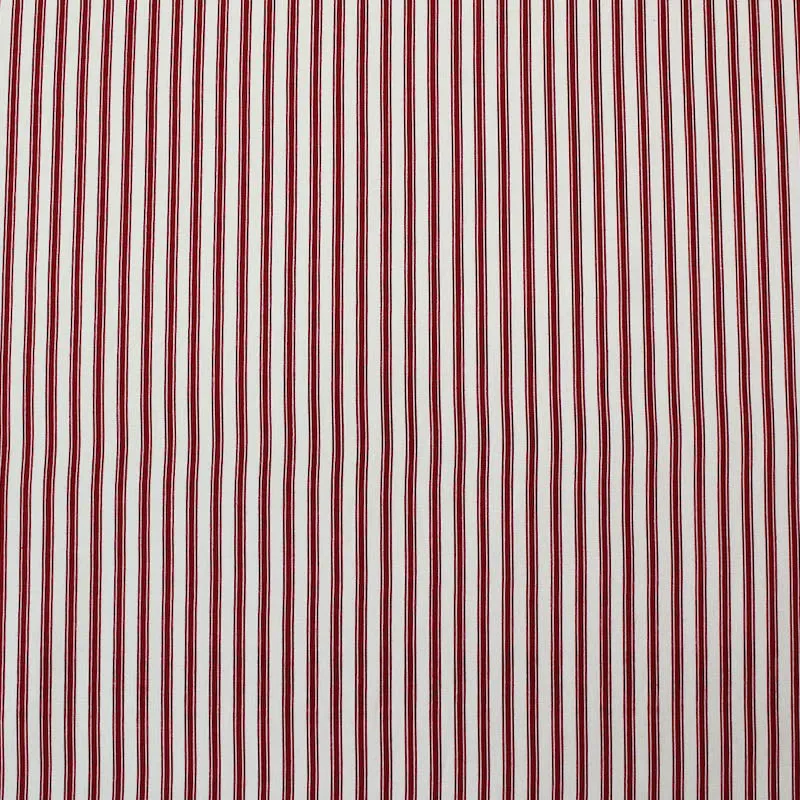 Printed Stripe Cotton - Antique Red and Cream Ticking