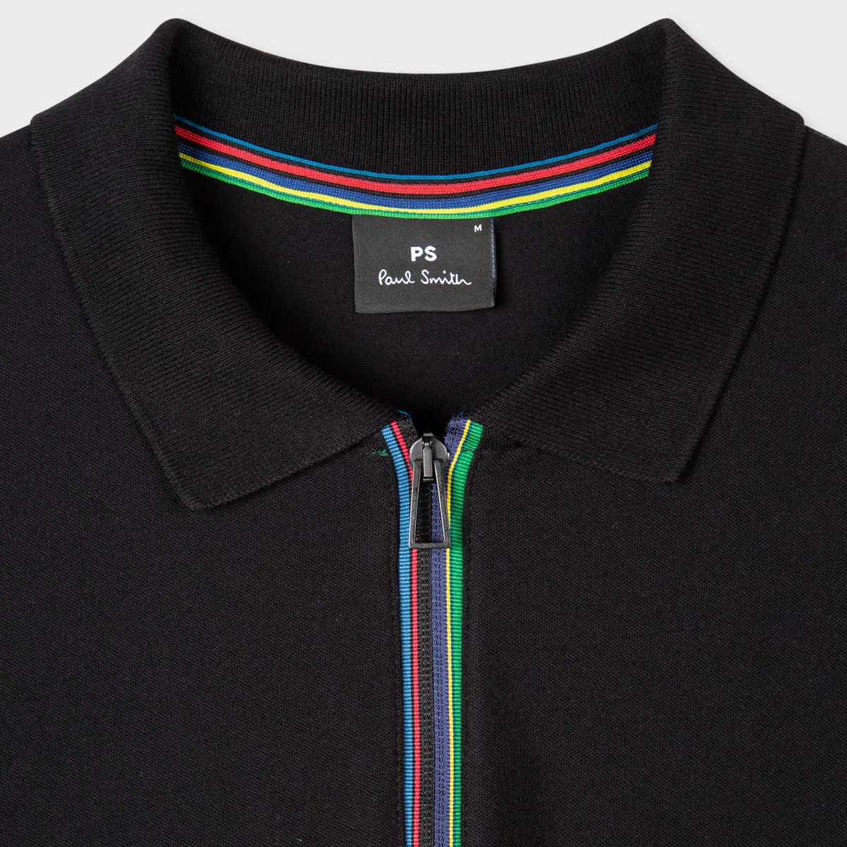 PS Paul Smith - Zip Neck Polo Shirt in Black