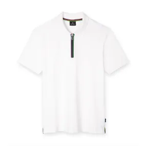 PS Paul Smith - Zip Neck Polo Shirt in White