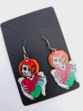 Pumpkin Head Earrings