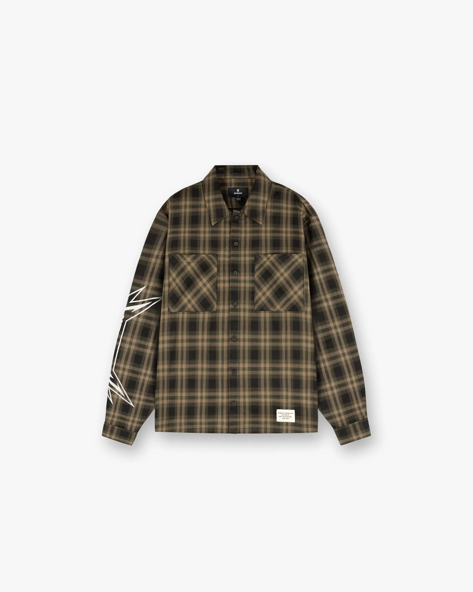 Represent X Metallica‚Ñ¢Ô∏è Flannel Shirt - Tobacco