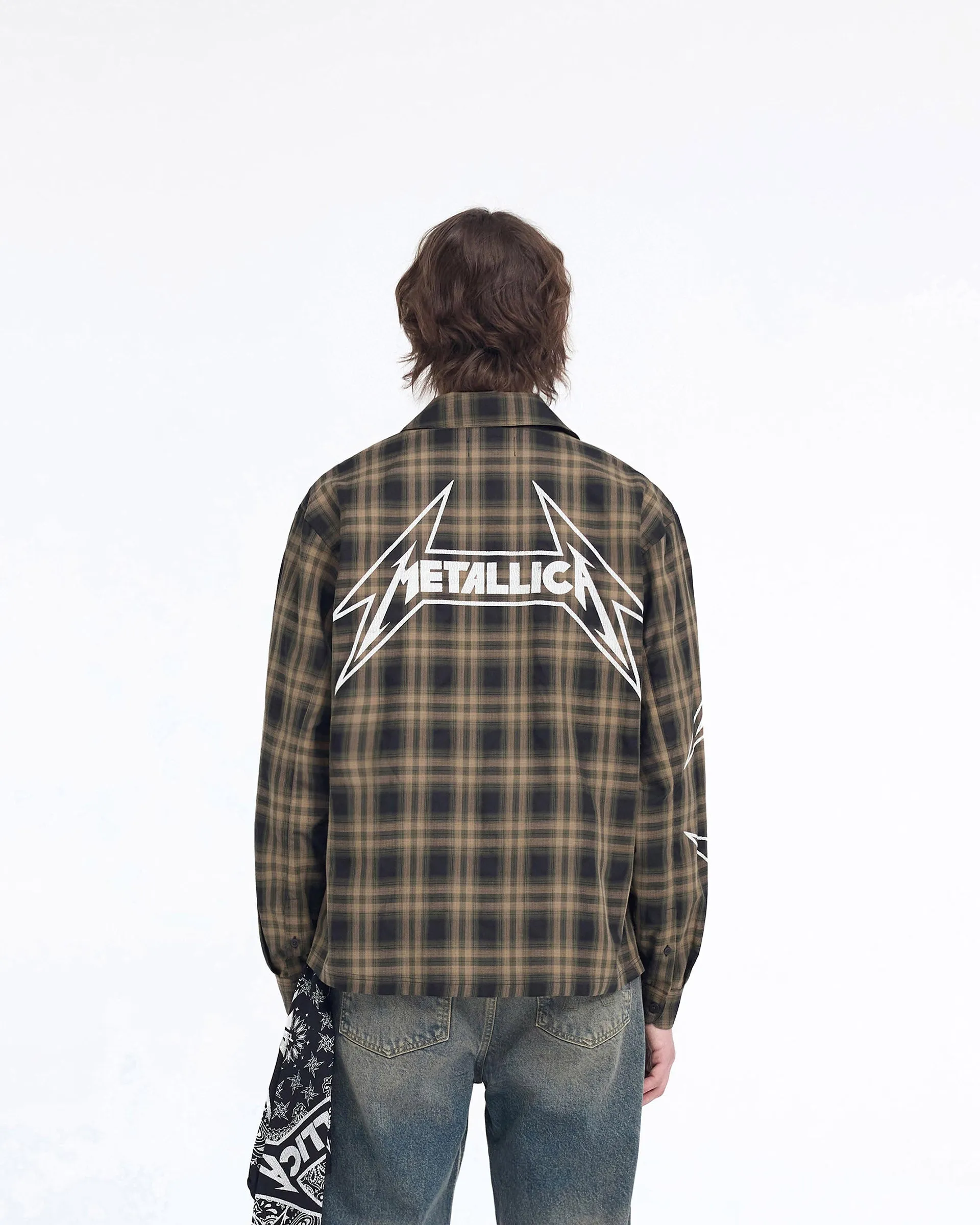 Represent X Metallica‚Ñ¢Ô∏è Flannel Shirt - Tobacco