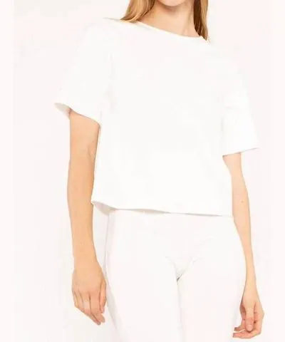 RIPLEY RADER Ponte Knit Short Sleeve Extended Tee In Off