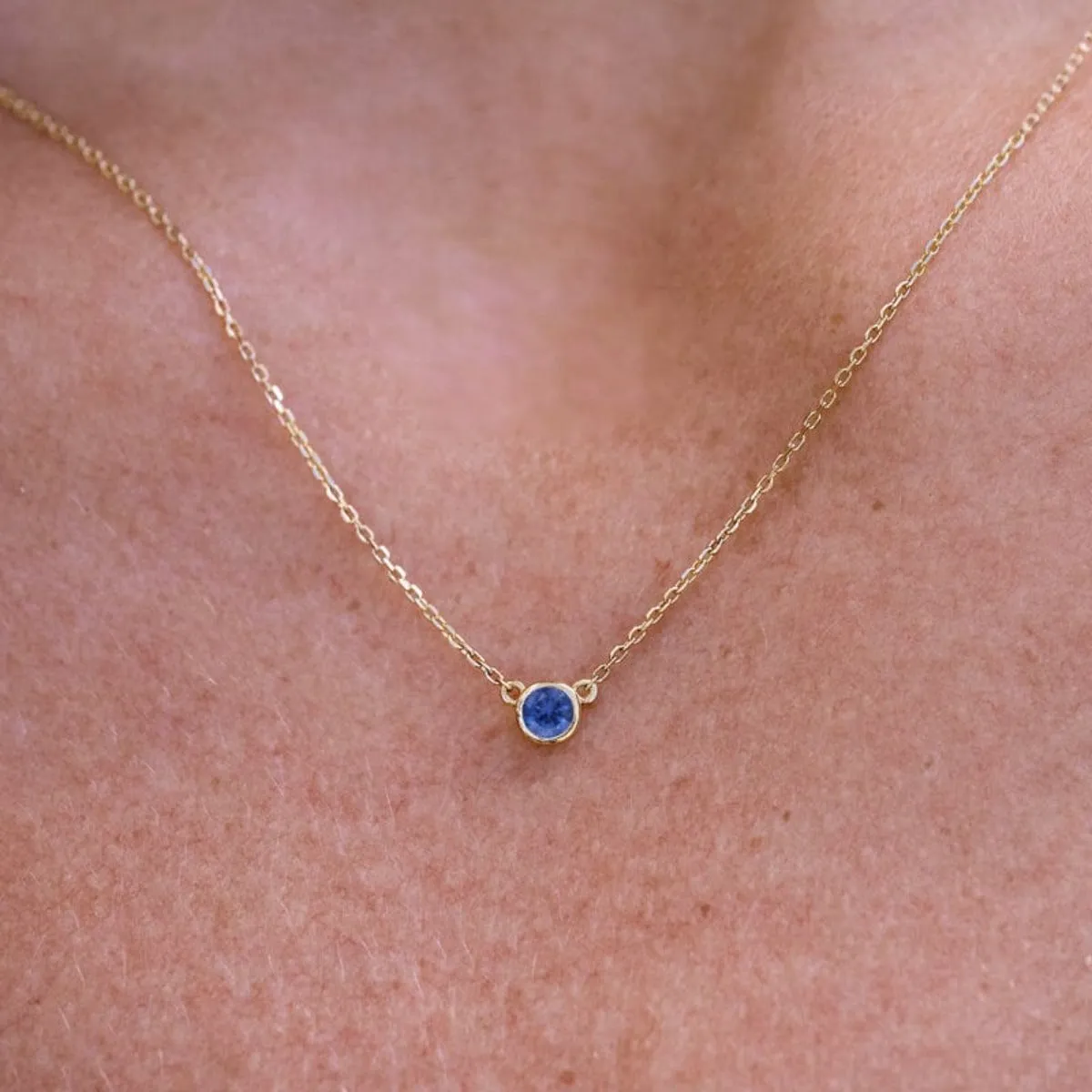 Sapphire Bezel Necklace