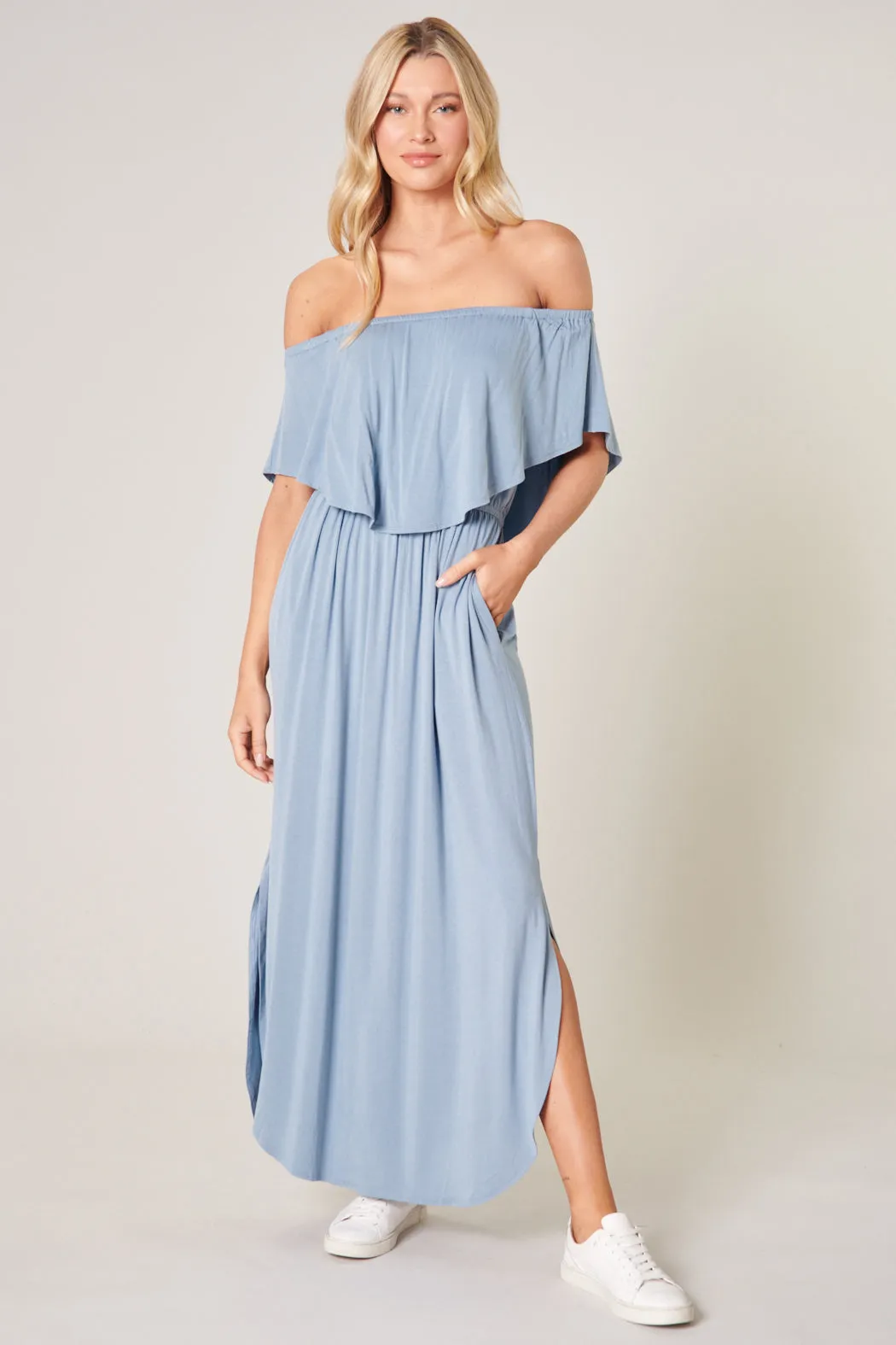 Shelbee Popover Jersey Knit Maxi Dress